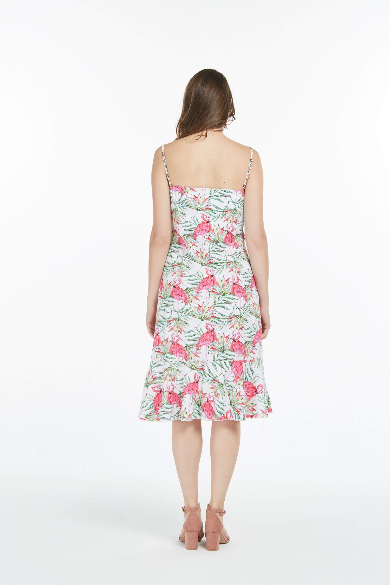 Hawaiian Mermaid Ruffle Dress for Women - Flamingo Print Tropical Vacation Beach Dress | Perfect for Luau Parties, Summer Getaways & Beach Weddings