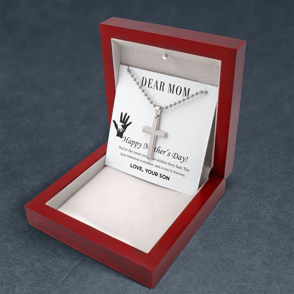 Elegant Cross Necklace for Mom - Perfect Mother's Day Gift from Son | Thoughtful Jewelry for Birthday, Anniversary & Special Occasions