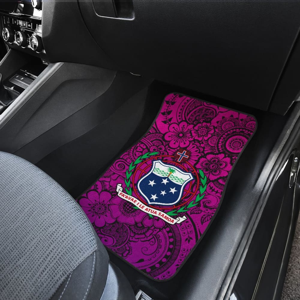 Premium American Samoa Car Floor Mats - Non-Slip Polynesian Hibiscus Design (211904) - Perfect for SUVs, Trucks & Sedans - All-Weather Protection & Easy Cleaning