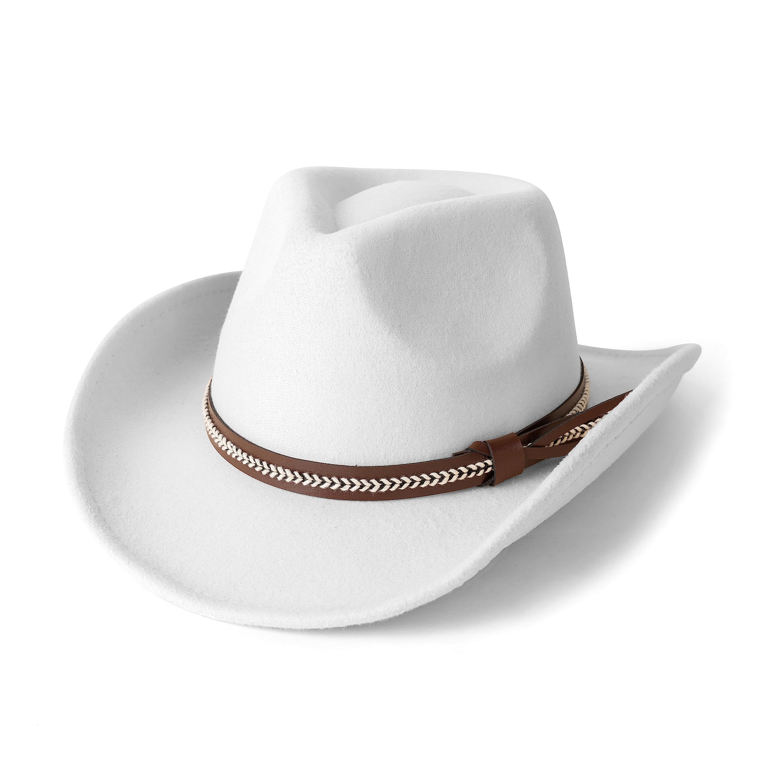 Men's & Women's Classic Wide Brim Western Felt Cowboy Cowgirl Hat with Belt Buckle - Perfect for Rodeo, Country Music Festivals & Outdoor Adventures