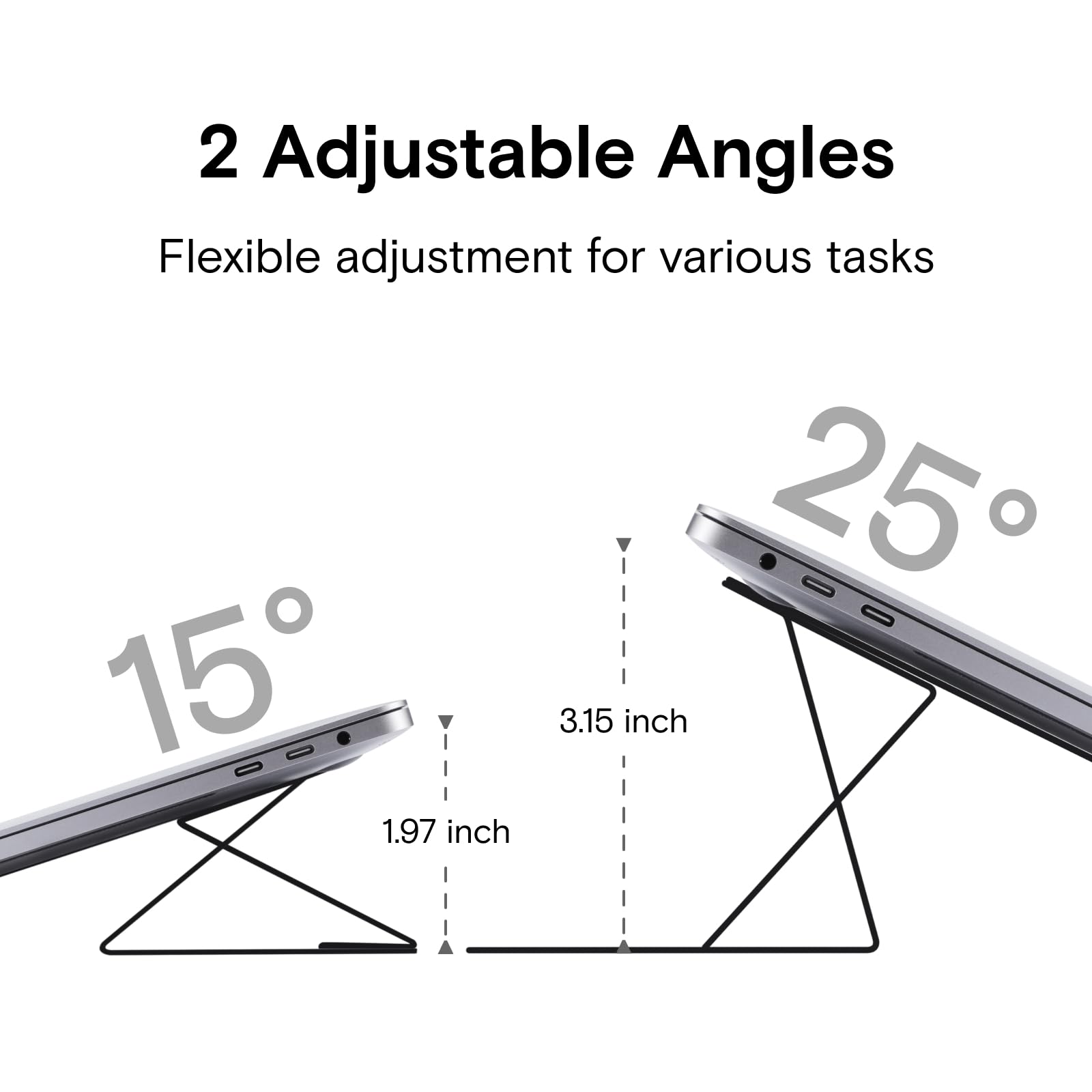 MOFT Adjustable Laptop Stand for Desk - 15° & 25° Ergonomic MacBook Stand, Universal Computer Riser Fits 11.6
