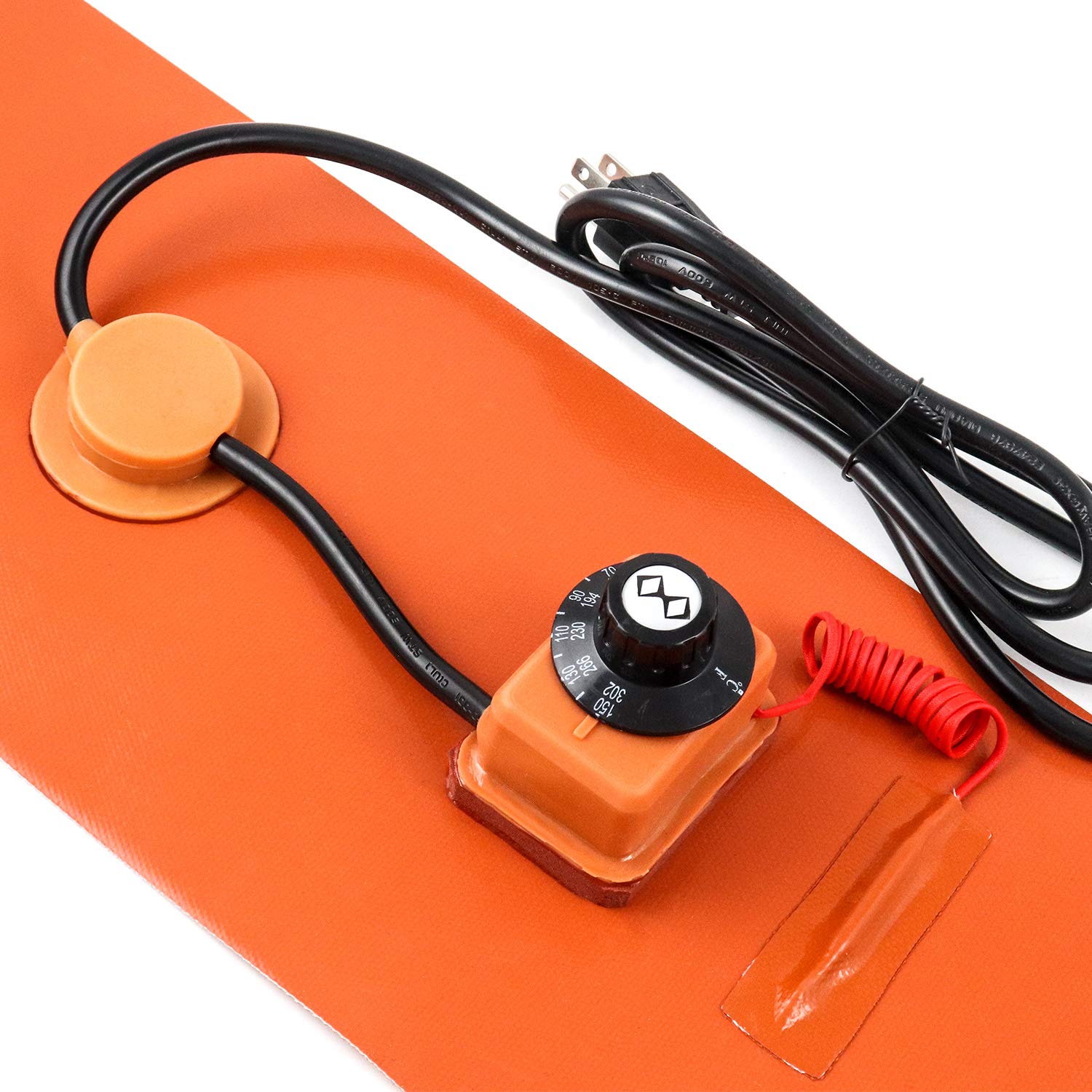 QWORK 800W 120V Metal Drum Heater - Industrial Grease Keg & Barrel Warmer with Insulated Band Heating for Oil Viscosity Control | Perfect for Cold Weather Storage, Paint Mixing & Chemical Processing