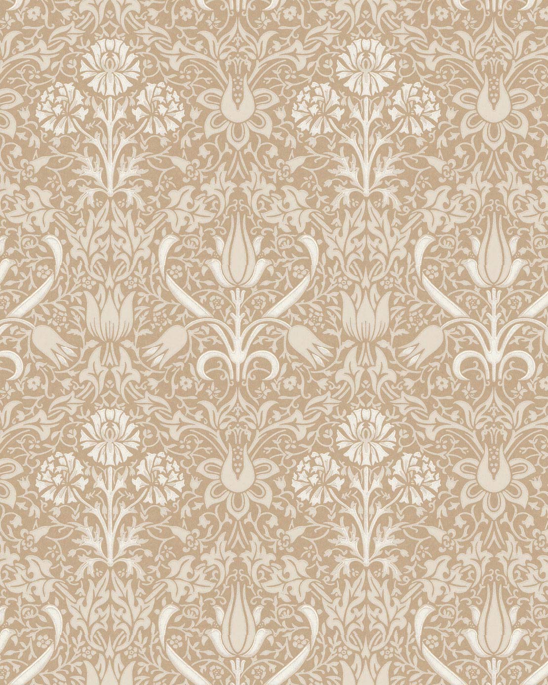 Lim & Handtryck Wallpaper Florian Torv/Beige - Premium Scandinavian Floral Design for Living Room & Bedroom Decor