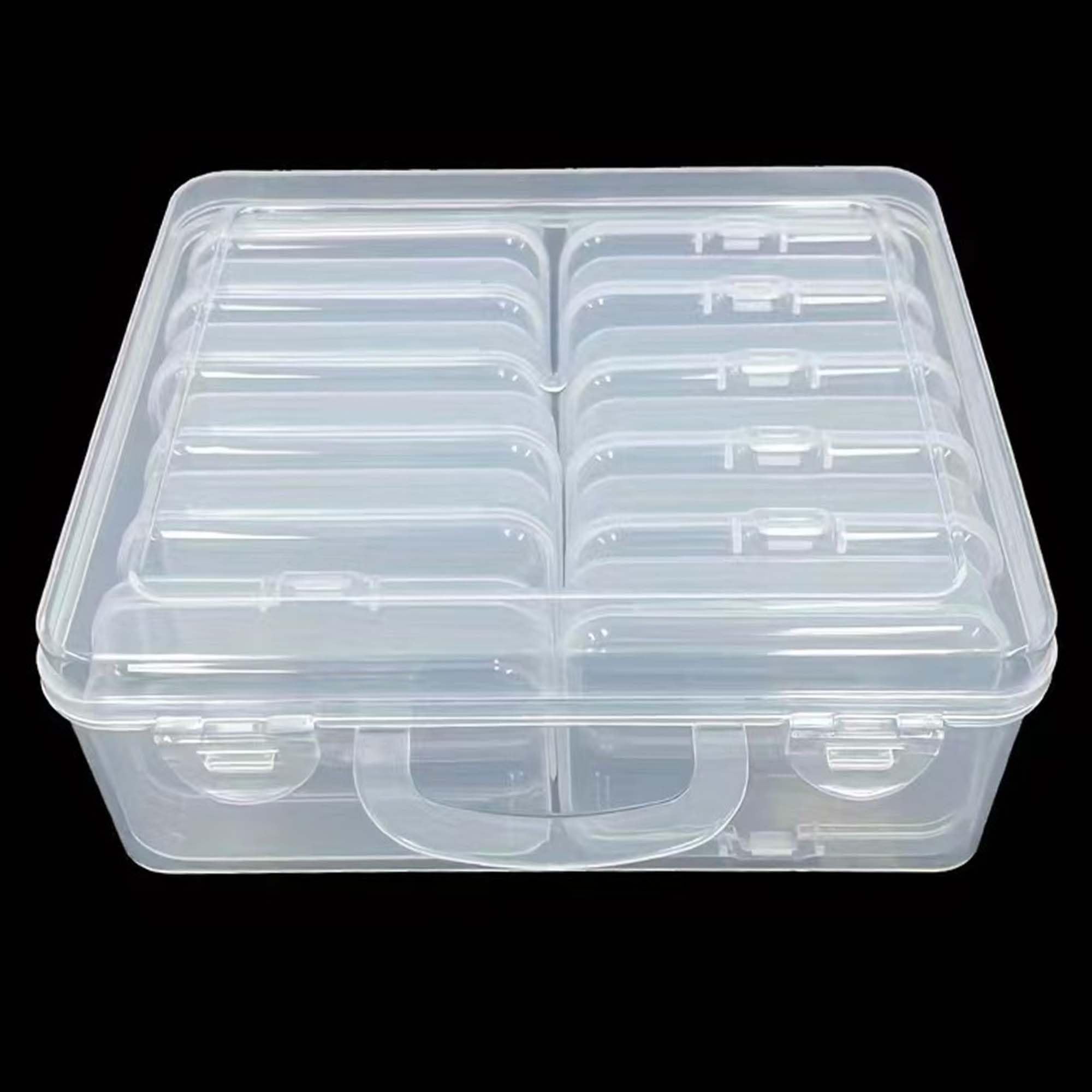 Beyoslf 12PCS Clear Plastic Bead Organizer Box - Small Transparent Storage Containers with Hinged Lid for Jewelry Making, Bead Collecting, Nail Art & Craft Supplies - Perfect for DIY Projects, Travel & Home Organization
