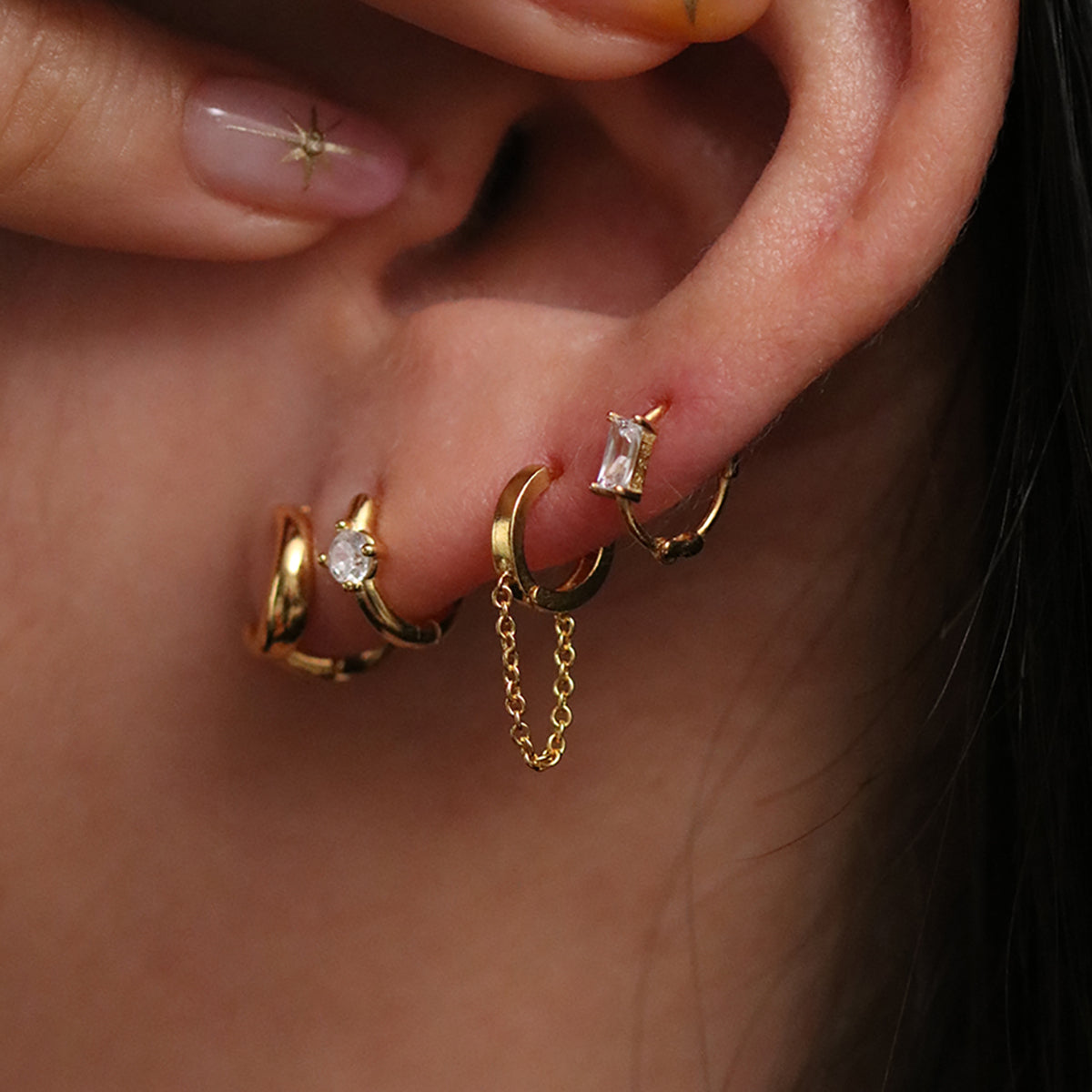 Cubic Huggie Earrings for Women - Minimalist Gold Hoop Earrings for Everyday Wear | Perfect for Work, Date Night & Casual Outfits