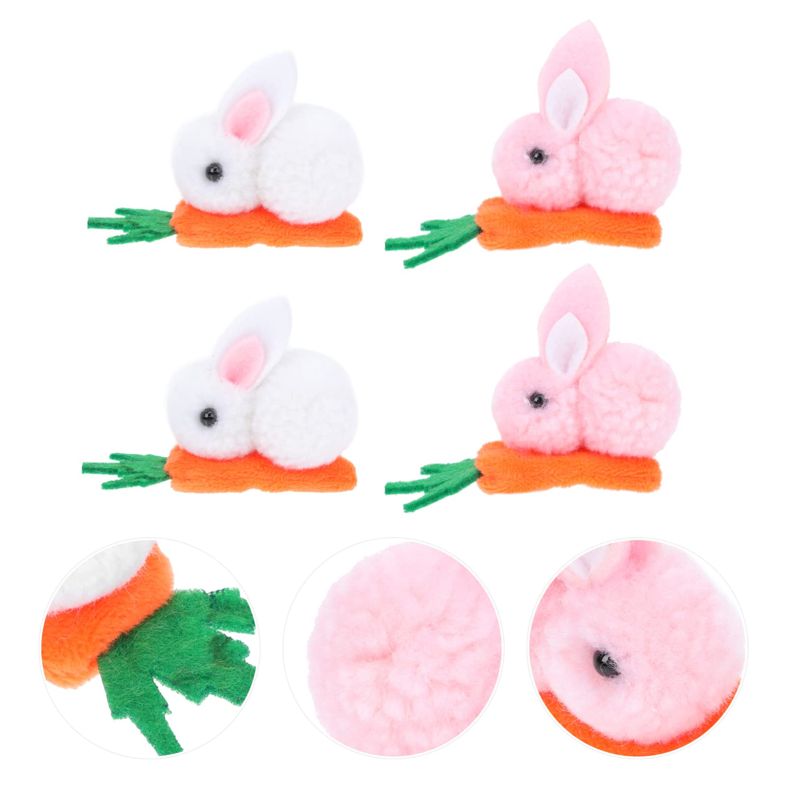 KALLORY 4pcs Bunny Hair Clips for Girls - Cute Carrot Hair Barrettes, Non-Slip Hair Claw Clips, Easter Hair Accessories for Kids (Red) | Perfect for Easter Outfits, Spring Fashion, and Party Hair Decorations