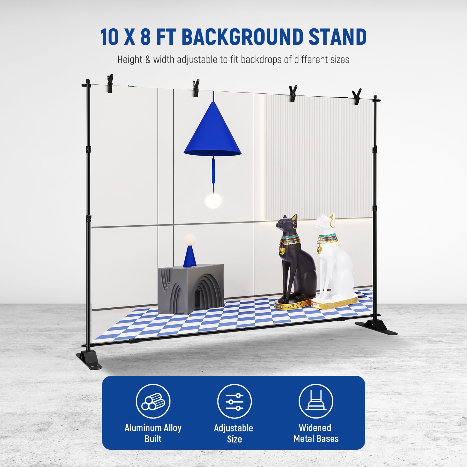 NEEWER NK ST300 10 x 8ft Backdrop Stand - Heavy Duty Photography Background Support System for Studio, Portrait & Video Shooting - Perfect for Events, Weddings, YouTube & TikTok Content Creation