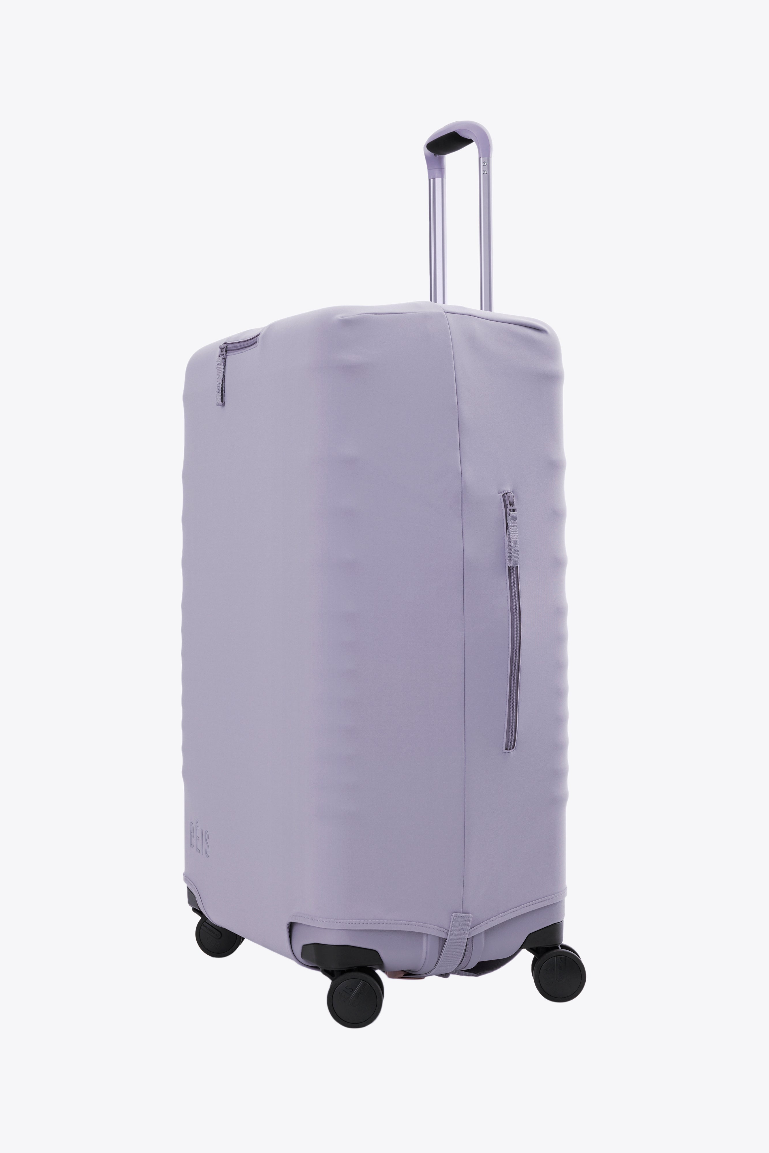 Large Lavender Check-In Luggage Cover - Durable Waterproof Suitcase Protector for Travel, Airplane & Vacation Packing