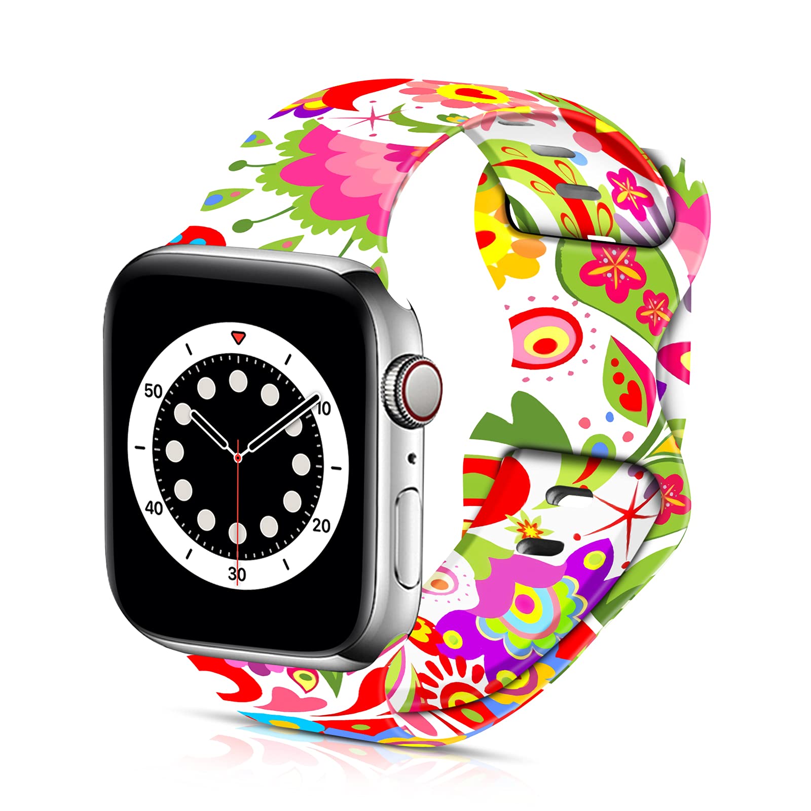Soft Silicone Sport Band Compatible with Apple Watch 38mm 40mm 42mm 44mm - Breathable Replacement Strap for iWatch Series SE/1/2/3/4/5/6 - Perfect for Running, Workouts & Everyday Wear (Men & Women)