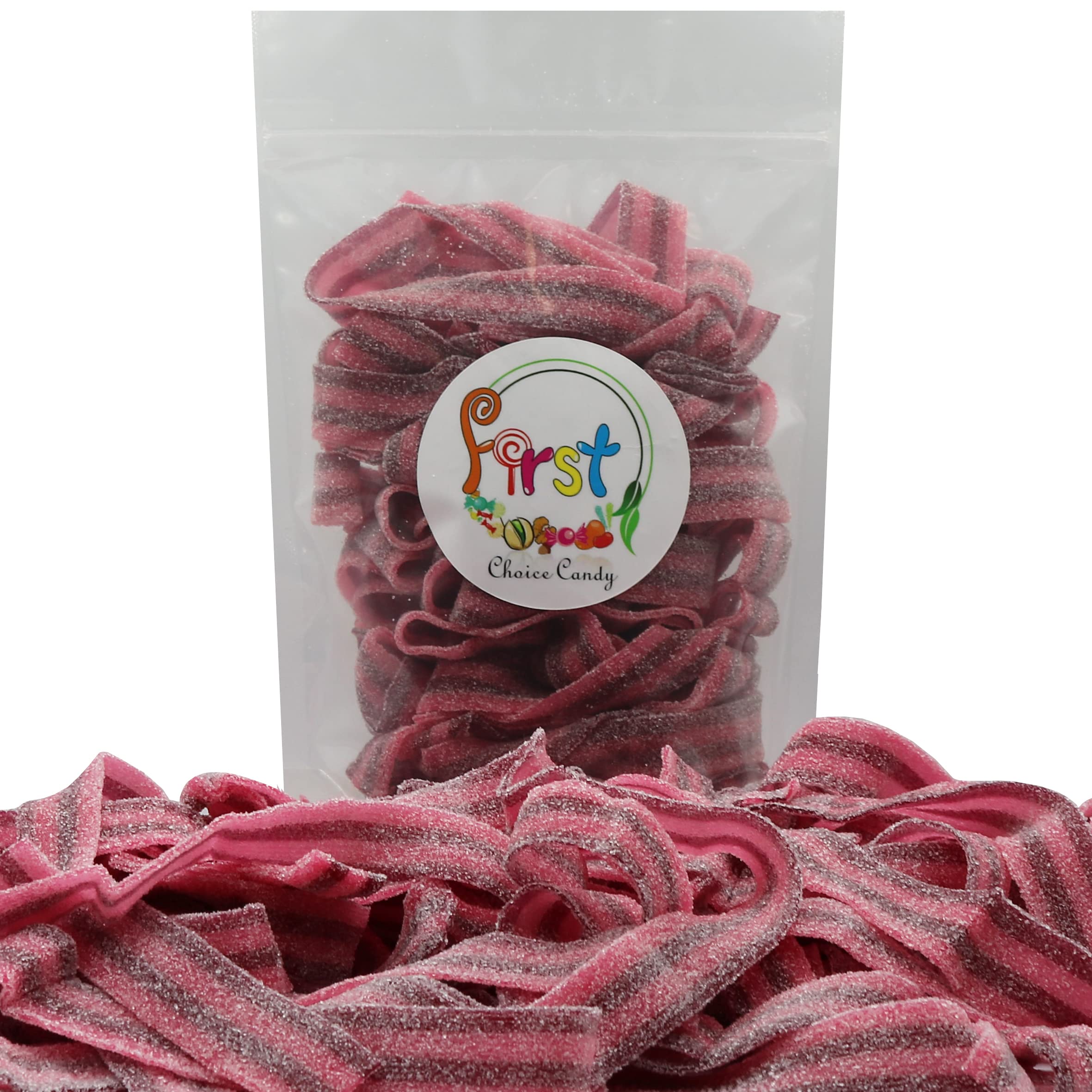 Sour Gummy Belts Candy - 1 LB Bulk Pack (Raspberry & Cherry Flavors) - Perfect for Parties, Movie Nights & Snacking
