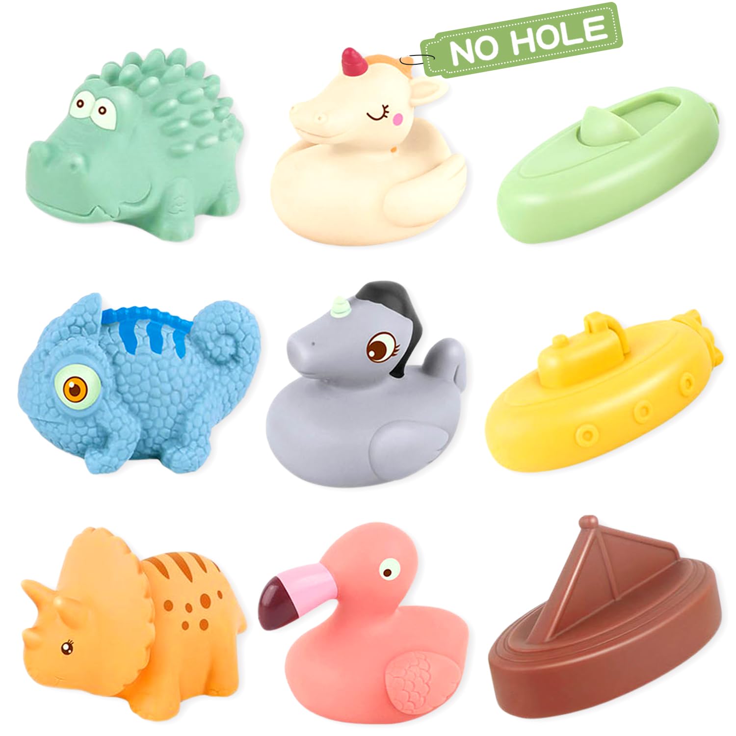 Non-Toxic Mold-Free Baby Bath Toys for 6-12 Months & 1-3 Year Olds | 9-Pack Animal & Boat Floating Bathtub Toys | Safe for Pool, Shower & Water Play | Perfect Gift for Toddlers, Girls & Boys | Fun Bath Time Learning & Sensory Development