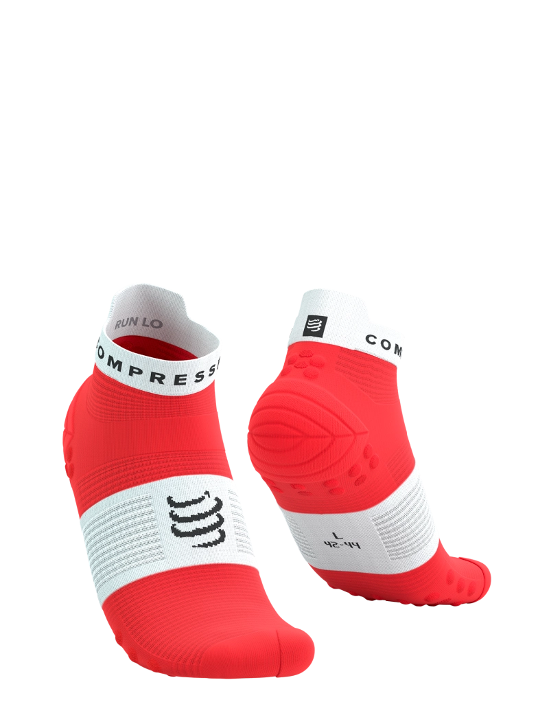 Compressport Unisex Pro Racing Socks v4.0 - Performance Running Socks for Men & Women - Low Cut, Breathable & Cushioned - Fluorescent Red/White - Ideal for Marathon, Triathlon & Training