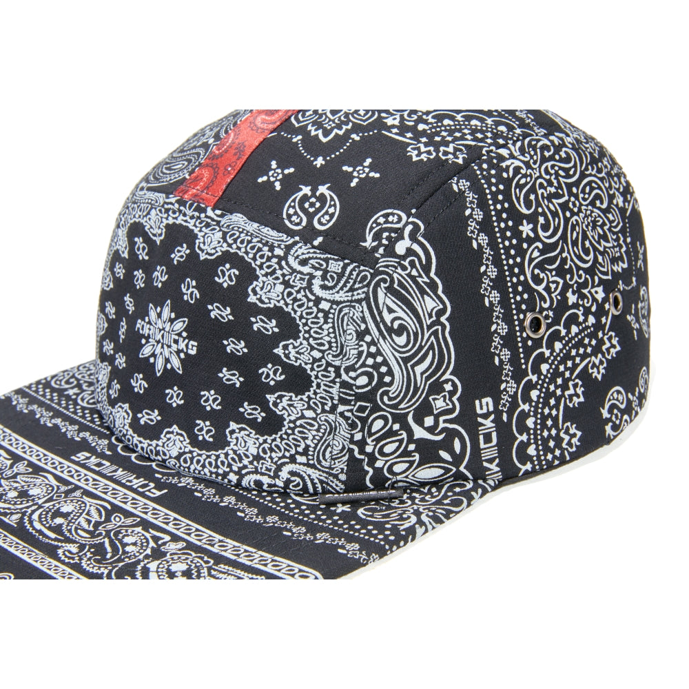 FORKICKS Reflective Paisley Print Baseball Cap - Black Unisex Adjustable Hat for Running, Cycling & Outdoor Activities