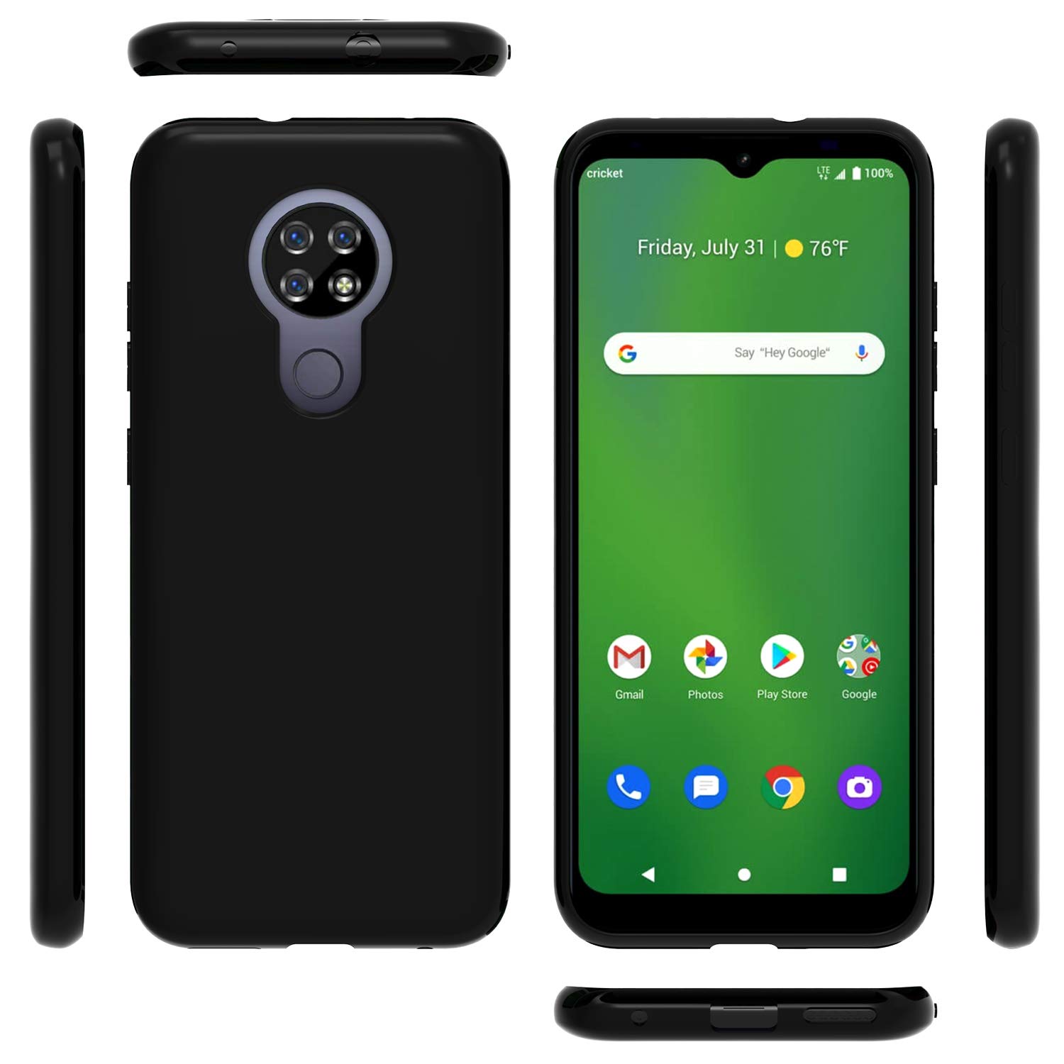 CoverON Slim TPU Case for Cricket Ovation & AT&T Radiant Max - Flexible Soft Phone Cover in Black | Perfect for Everyday Protection & Grip