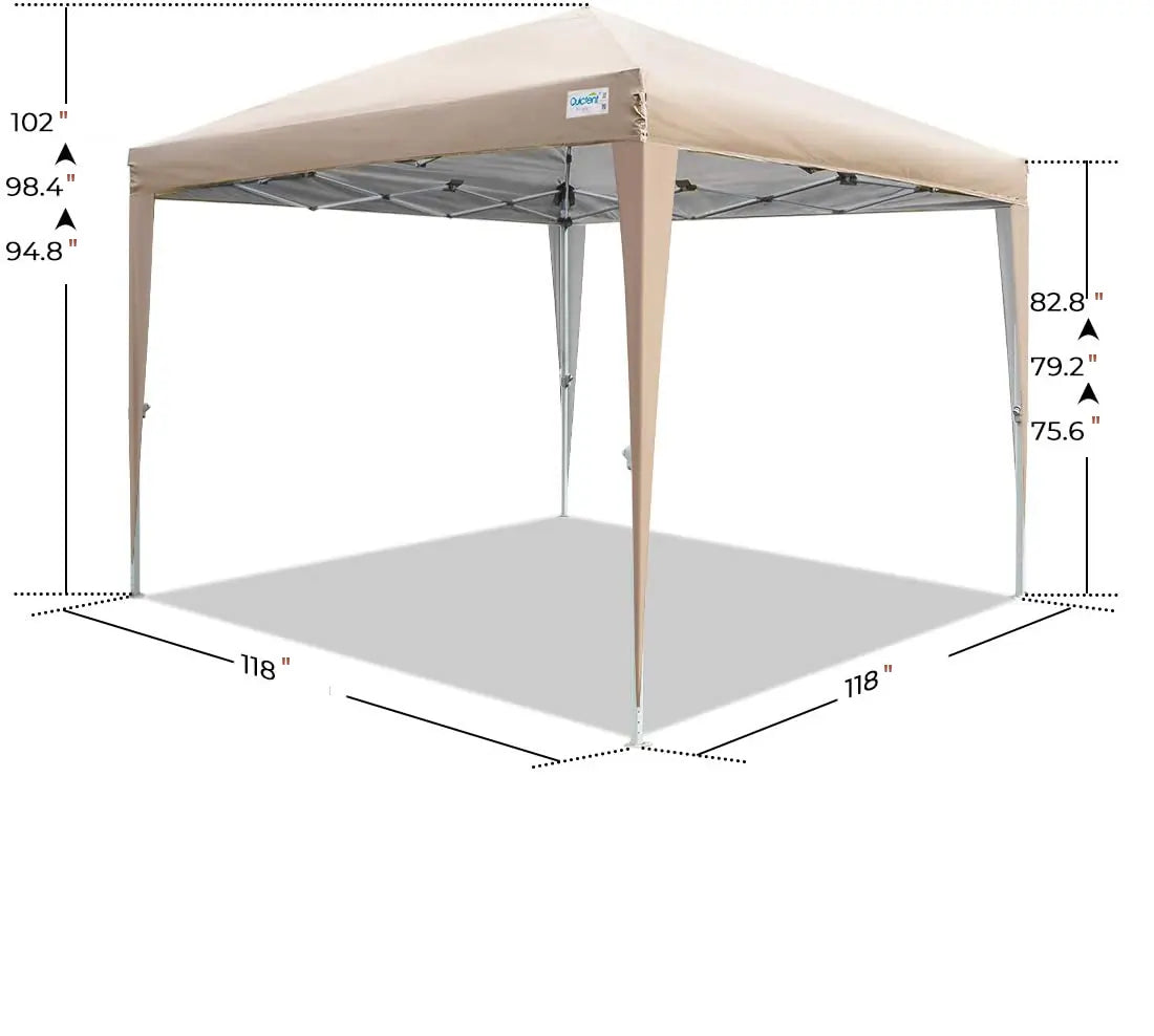 10' x 10' Instant Pop Up Canopy Tent with No Side Walls - Portable Outdoor Shelter for Camping, Beach, Picnics & Backyard Parties