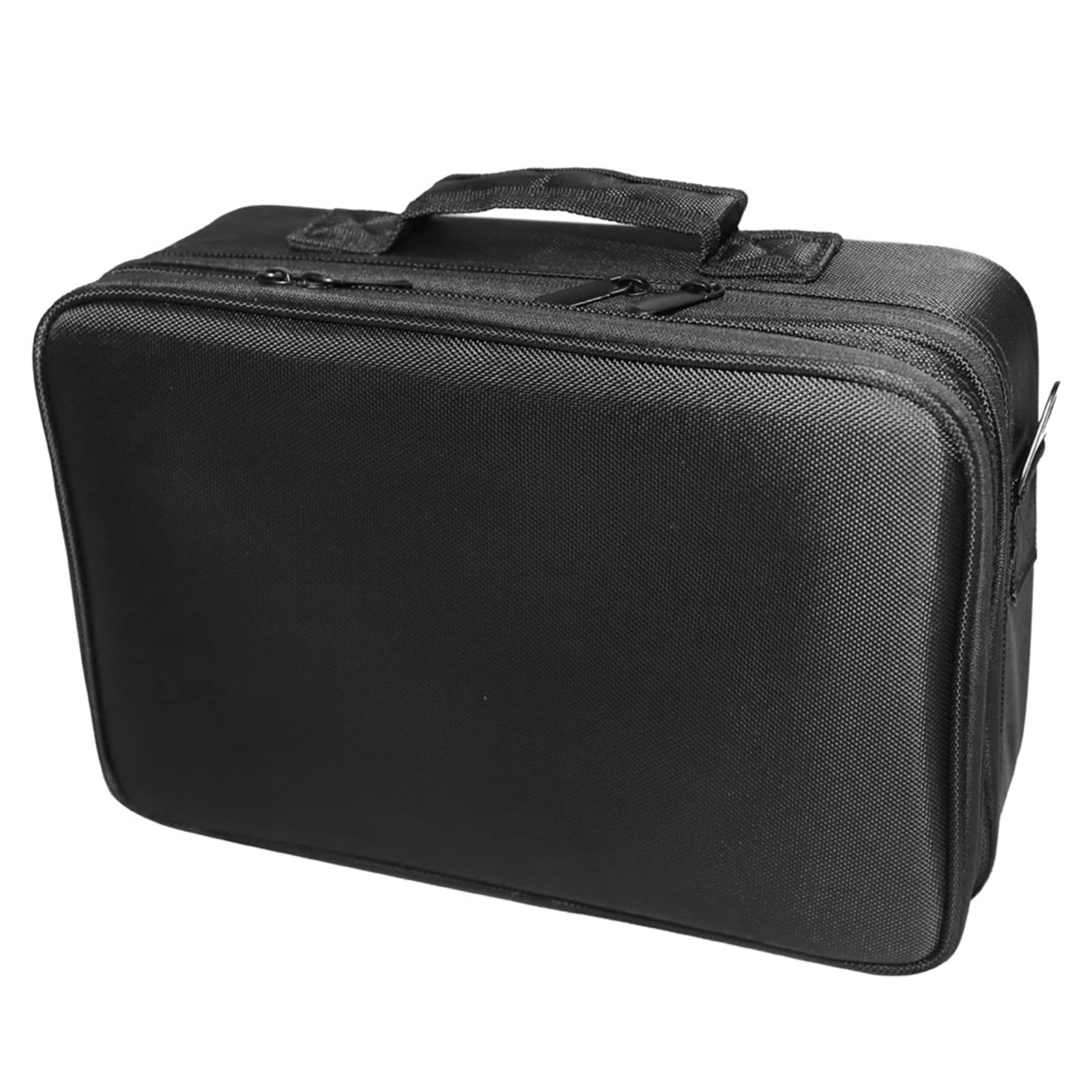 Professional Travel Makeup Bag - High Capacity Multilayer Cosmetic Organizer with Adjustable Shoulder Strap, Small Black | Perfect for Airplane Carry-on, Gym Essentials & Weekend Getaways