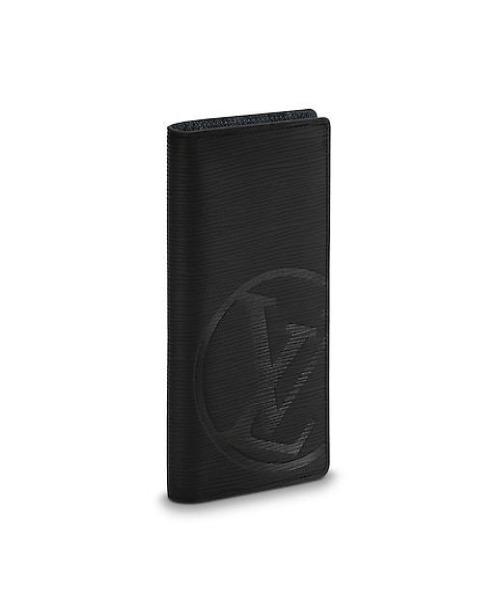 LV Circle Signature Brazza Wallet in Epi Leather Noir - Premium Slim Bifold Wallet for Men - Perfect for Business, Travel & Everyday Use