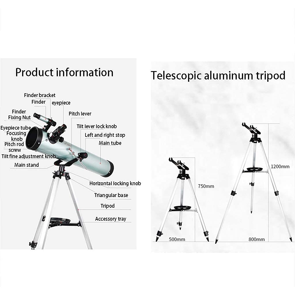 CCKUHN 125mm Aperture Reflecting Telescope for Astronomy - Perfect Telescope for Kids & Beginners with Adjustable Tripod & 5X24 Finder | Ideal for Stargazing, Moon Observation & Outdoor Exploration