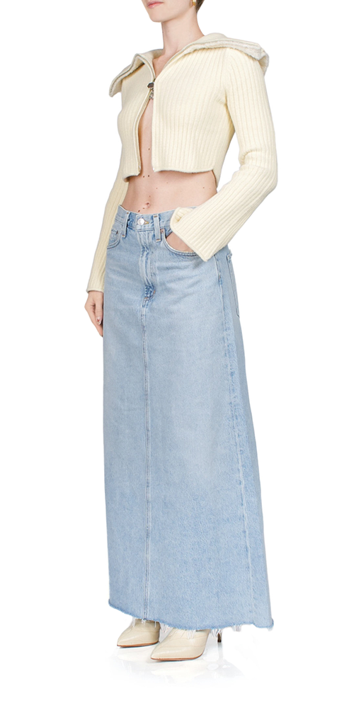 Hilla High Waist Denim Skirt for Women - Vintage A-Line Stretch Jeans Skirt - Casual & Chic Outfit for Daily Wear, Dating, and Office