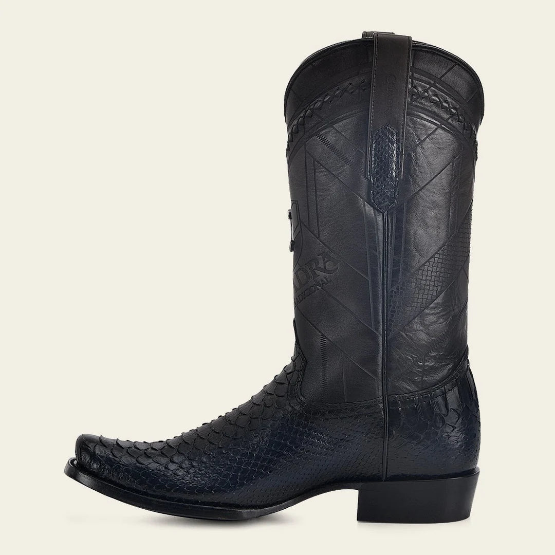 Men's Cuadra Blue Dress Cowboy Python Leather Boots - Western Style Boots for Rodeo, Country Music & Cowboy Fashion