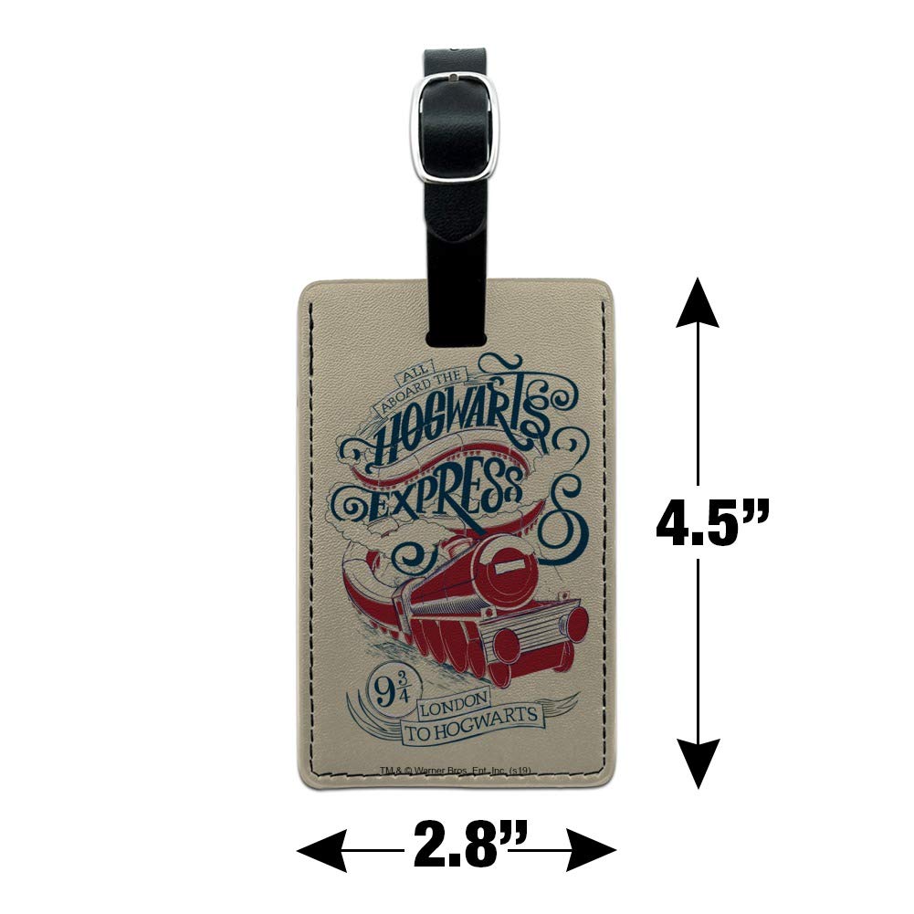 Harry Potter Hogwarts Express Leather Luggage Tag - Rectangle Carry-On ID Tag for Suitcases & Bags - Perfect for Travel, Cosplay & Harry Potter Fans