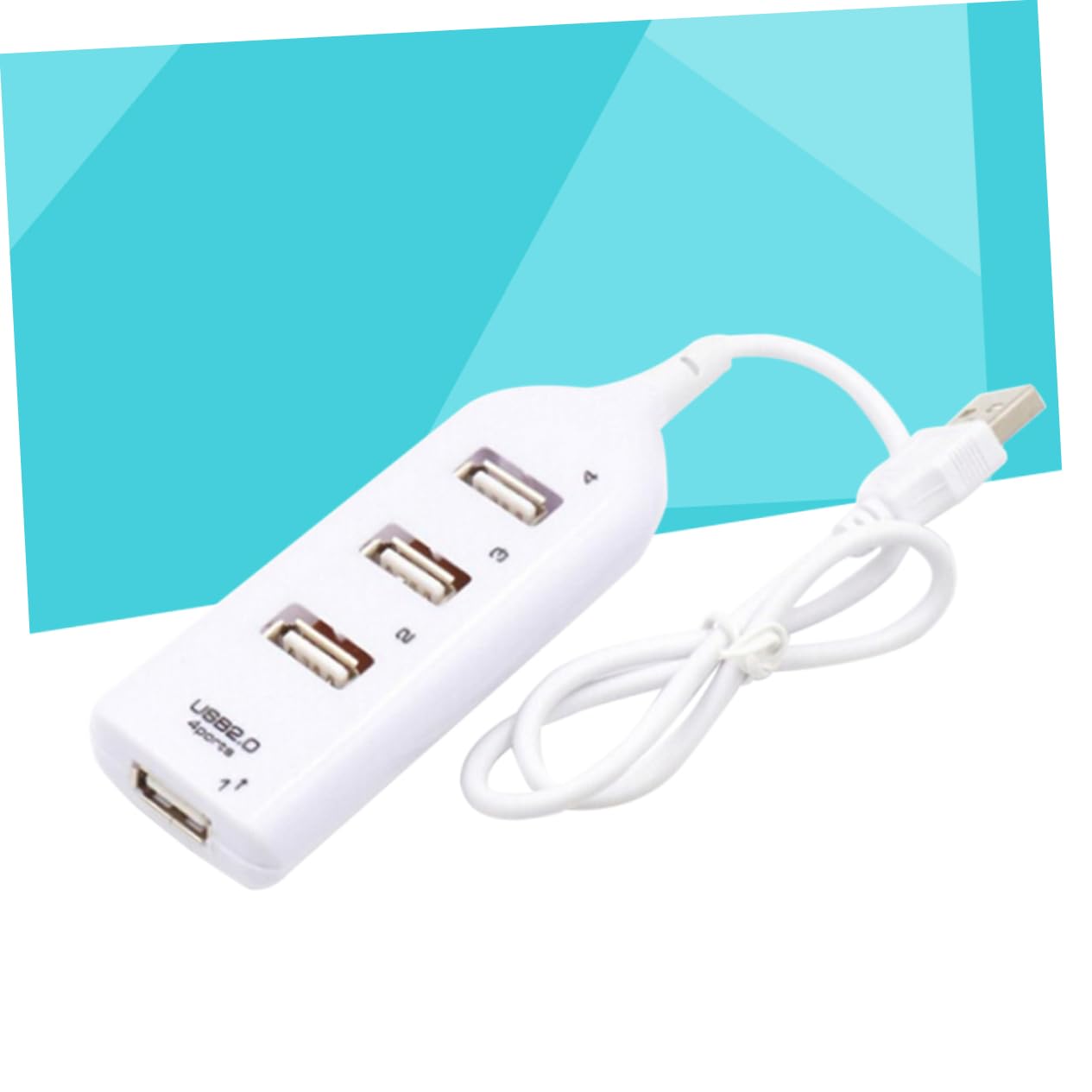 Homoyoyo 4-Port USB 2.0 Hub Splitter - High-Speed Data Transfer Hub for PC, Laptop, Tablet - White Desktop Accessories for Home Office & Gaming Setup