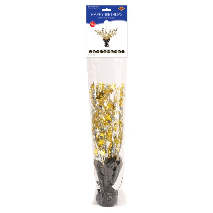 12 Pack Beistle Happy Birthday Gleam 'N Spray Centerpieces - Premium Party Decorations for Birthday Celebrations, Anniversaries & Special Events