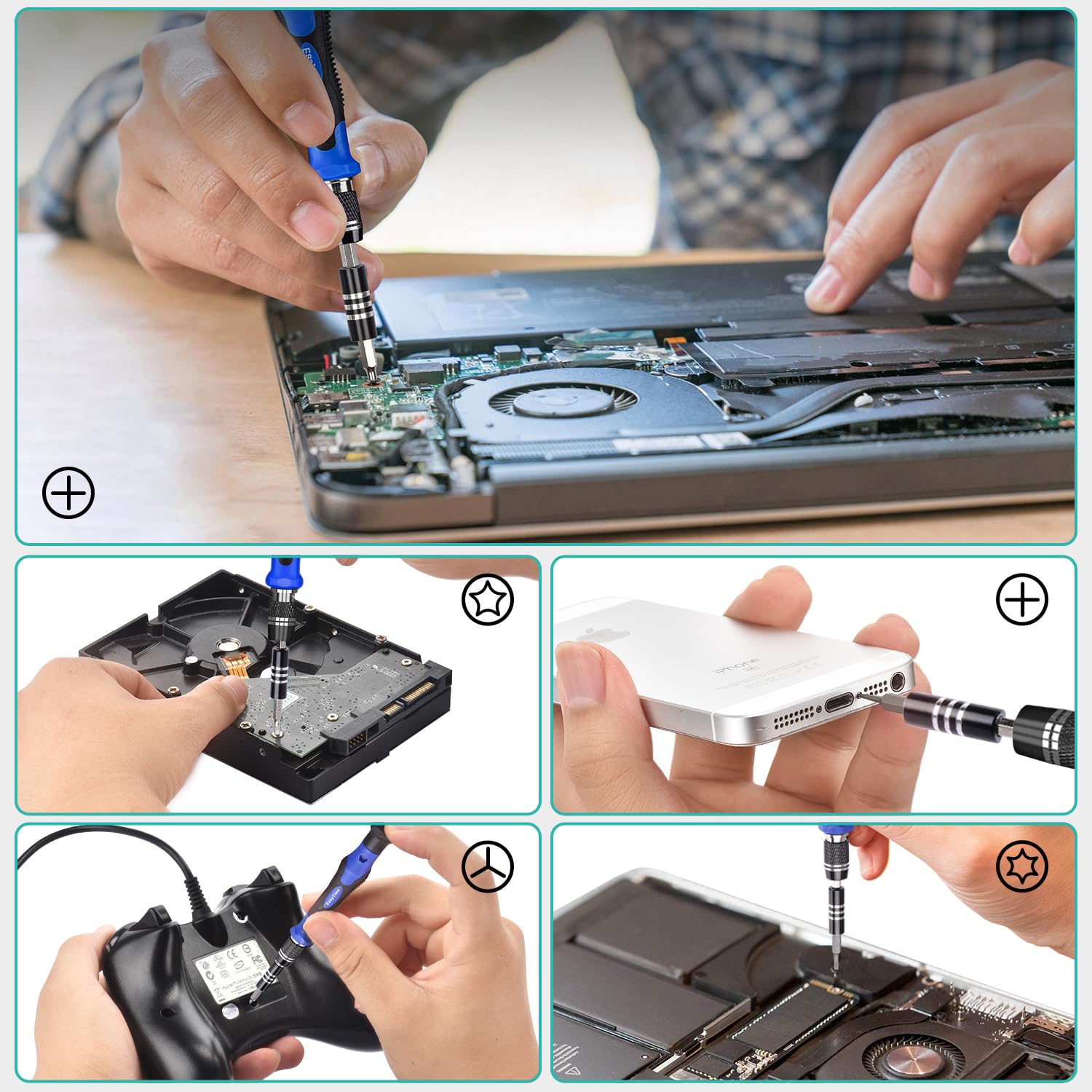 140 in 1 Precision Screwdriver Set - Professional Electronics Repair Tool Kit for iPhone, Macbook, Laptop, PC, Xbox & Tablet - Perfect for Home DIY, Computer Maintenance & Phone Repair Jobs