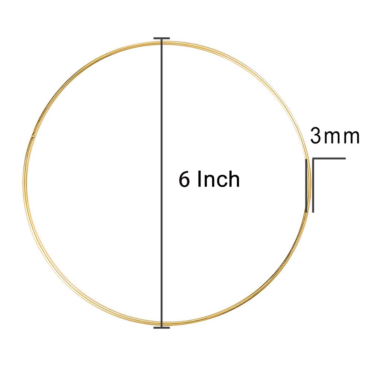 10pcs 6 Inch Gold Metal Floral Hoop Rings for DIY Dream Catchers, Wedding Wreaths, Macrame Wall Hangings - Perfect for Boho Home Decor and Handmade Craft Projects