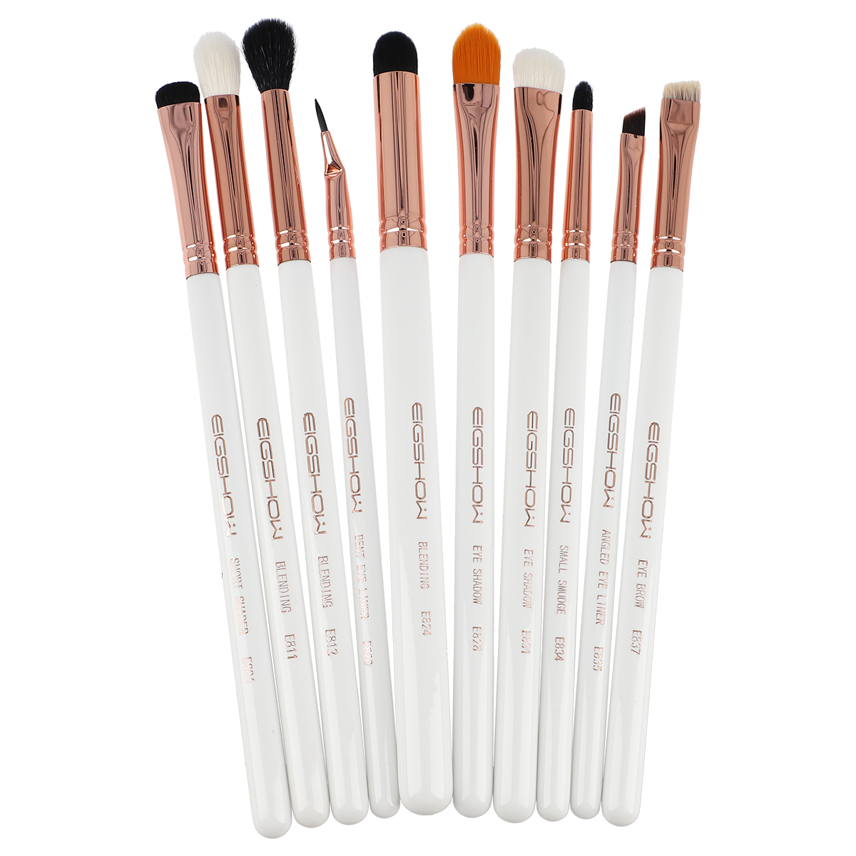 10-Piece Rose Gold Makeup Brush Set - Professional Eye Brush Kit for Eyeshadow, Blending & Contouring - Perfect for Makeup Artists & Beginners