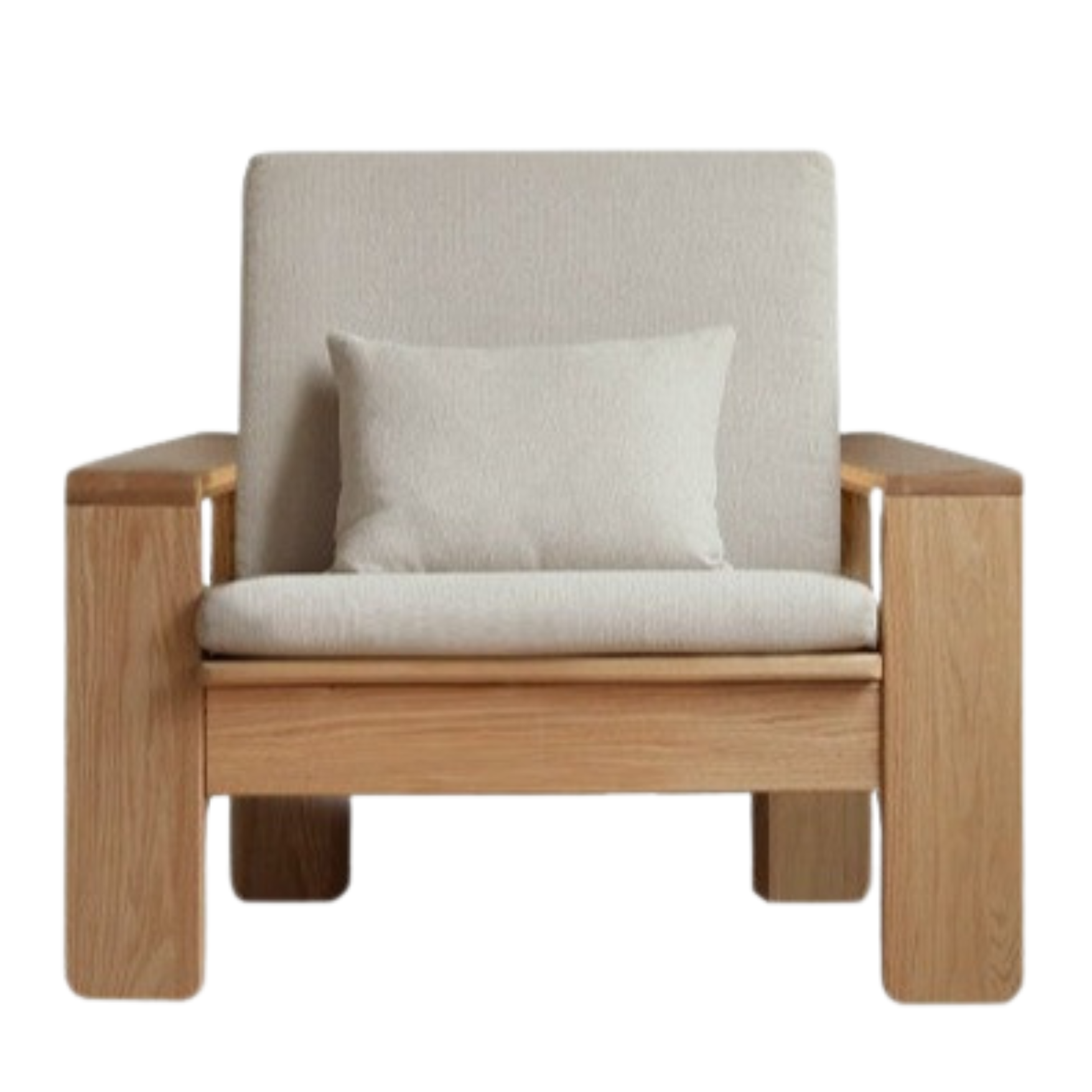 Modern Nordic Fabric Sofa - Solid Oak Wood Frame - Stylish & Durable Living Room Furniture for Small Spaces & Apartments