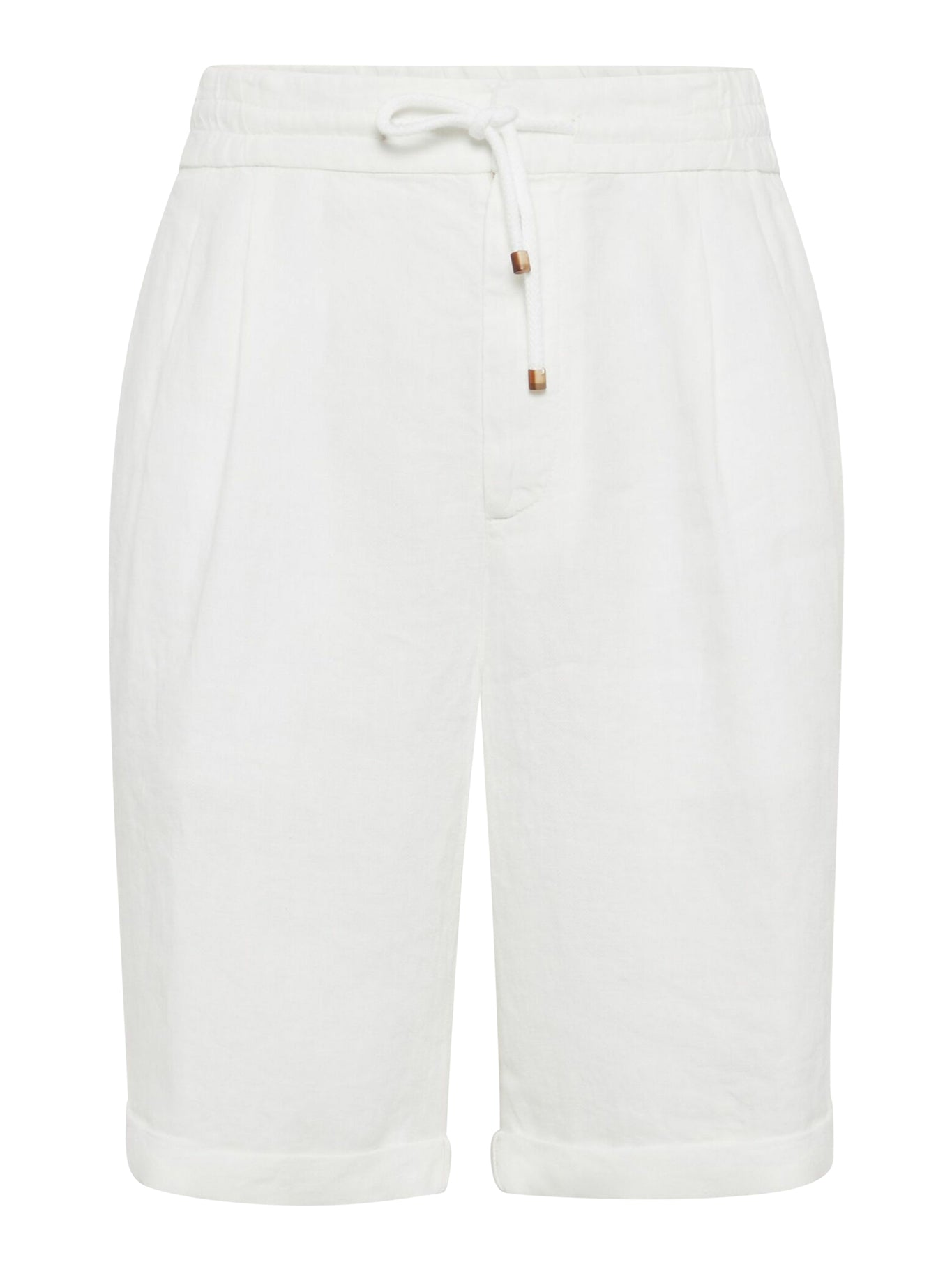 Garment Dyed Linen Gabardine Bermuda Shorts with Drawstring Waist & Darts - Comfortable Casual Summer Shorts for Beach, Travel and Outdoor Activities
