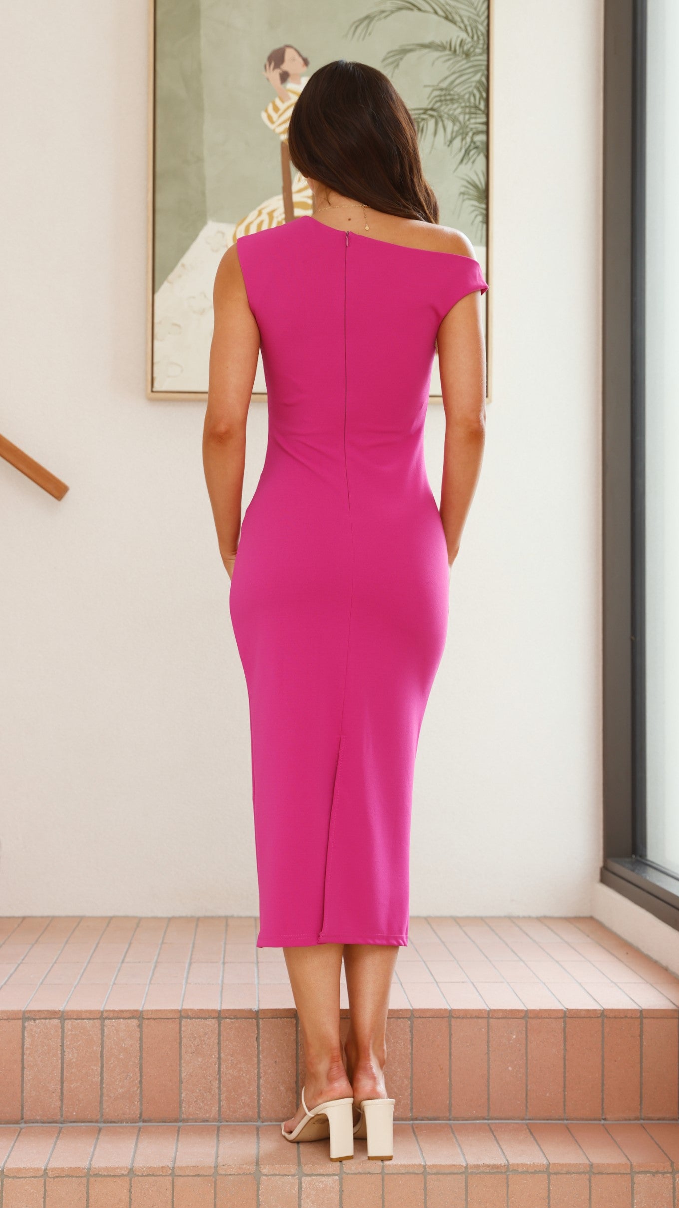 Lilah Midi Dress in Hot Pink | Flowy Summer Dress for Women | Perfect for Beach Vacations, Date Nights & Outdoor Parties