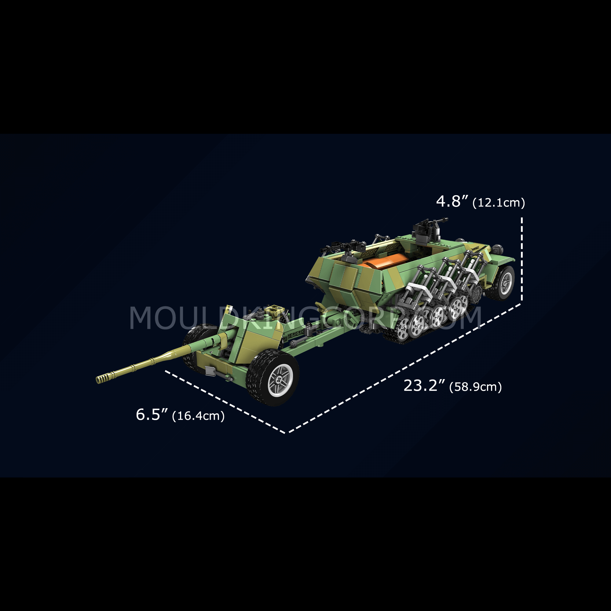 Mould King 20027 Sd.Kfz. 251 Half Track Military Vehicle Building Set - 1,298 PCS WWII German Army Model Kit for Adults & Collectors | Perfect for Display, Gifts & Historical Enthusiasts