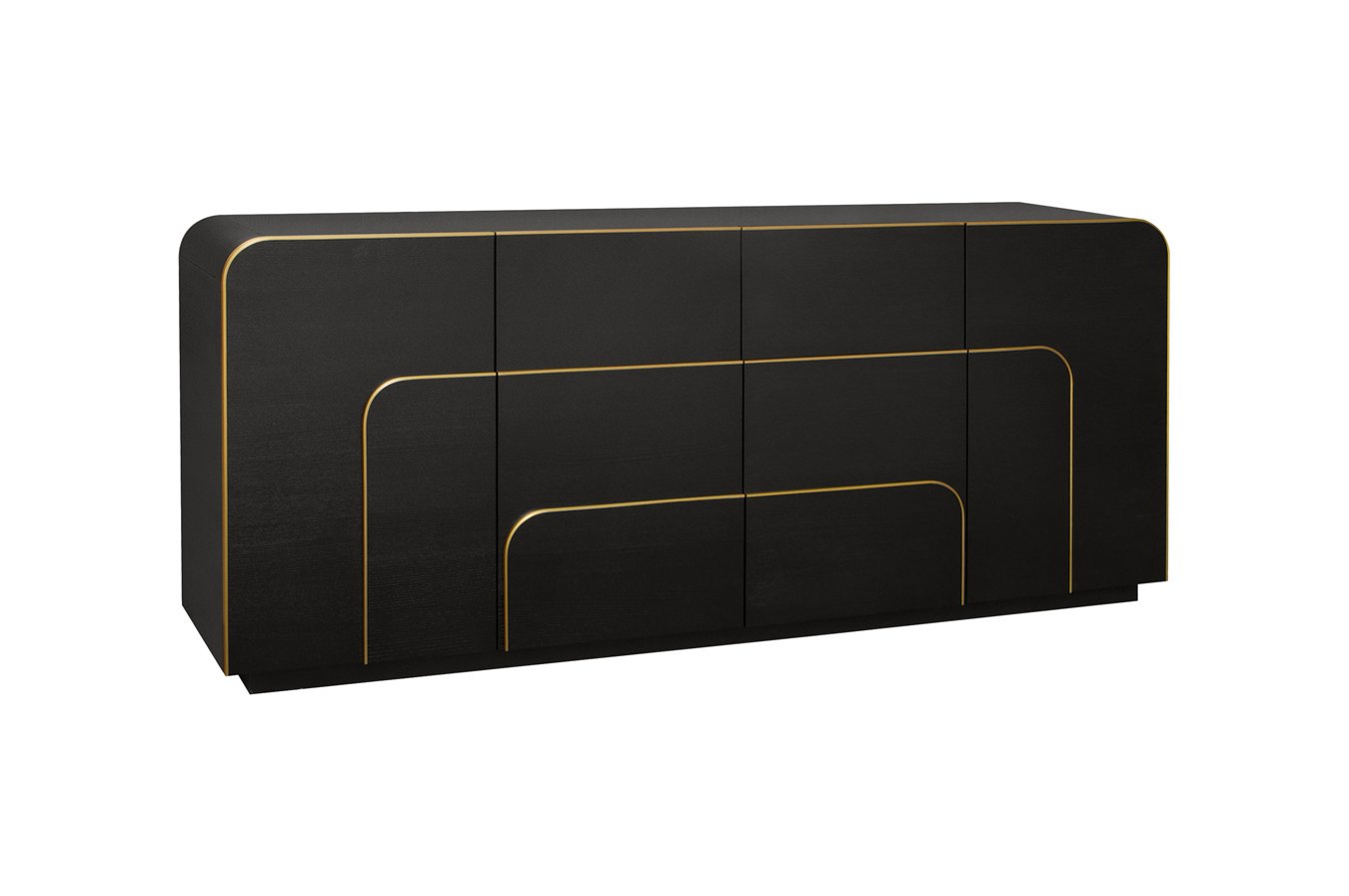 2m Buffet Unit - Textured Espresso Black Sideboard for Dining Room, Living Room & Entryway Storage | Modern Buffet Cabinet with Shelves & Drawers