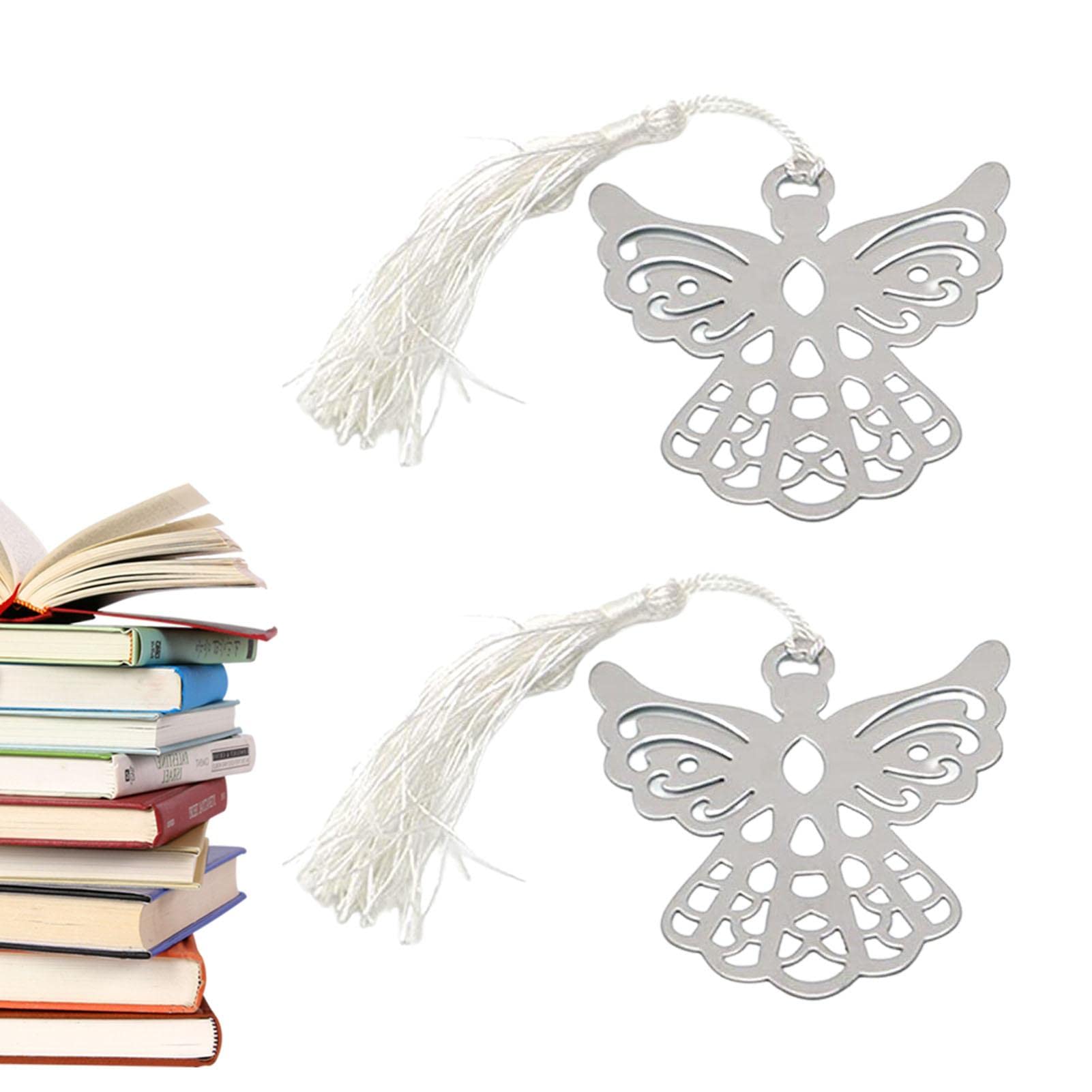 Kumprohu Angel Metal Bookmark with Tassel - Elegant Wedding Party Favors, Book Lovers Gift, Children's Stationery Accessory | Perfect for Reading, Bible Study, Journaling & Book Club Gifts
