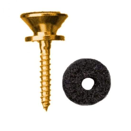 Dr Parts Gold Guitar End Pin with Button, Felt & Screw - Perfect for Acoustic & Electric Guitar Repair & Maintenance