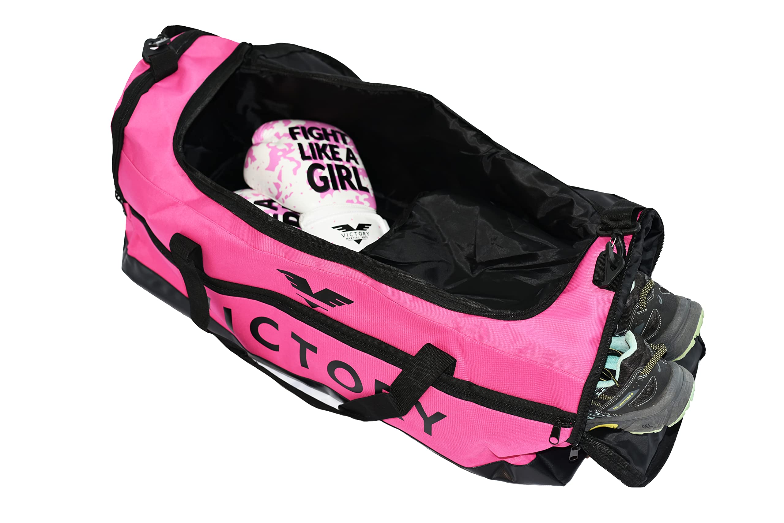 Large Breathable Duffle Bag for MMA, Boxing & Gym Equipment - Pink Sports Duffel for Training, Travel & Workout Gear Storage