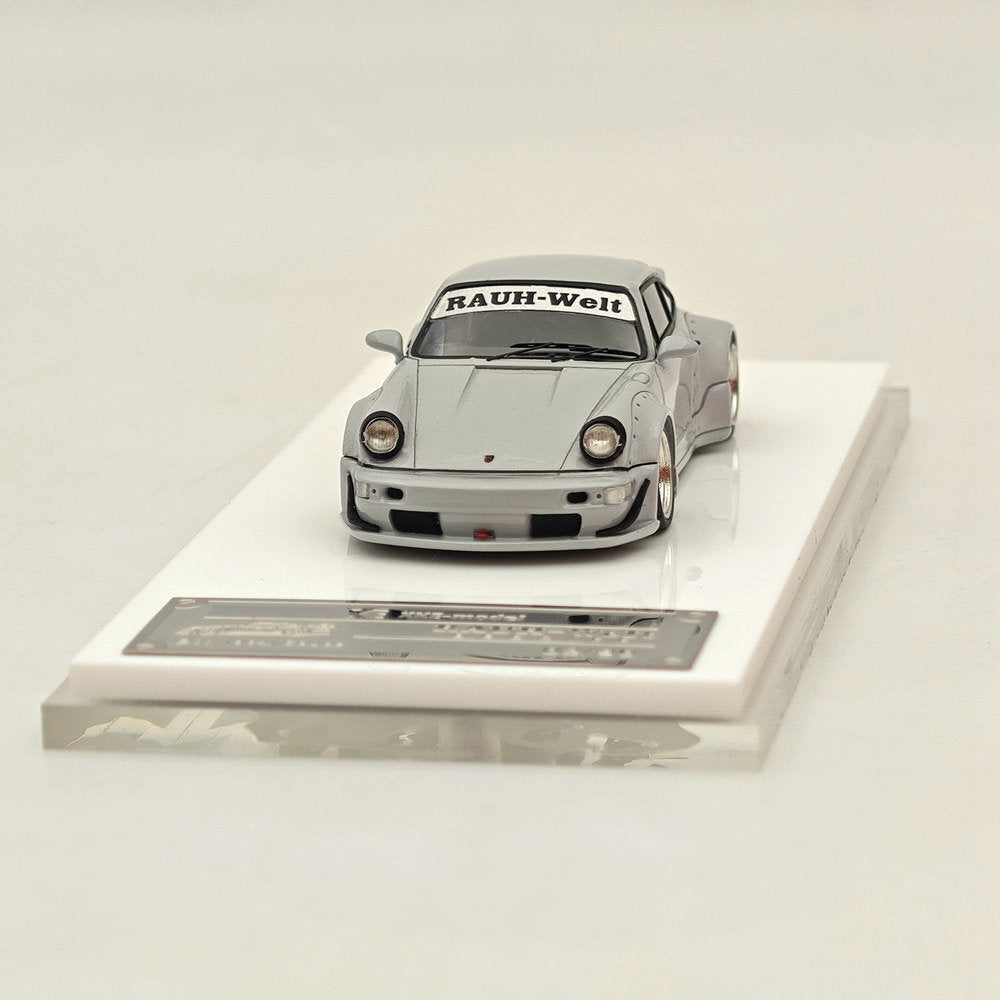 1/64 Scale Porsche 964 RWB RAUH Welt BEGRIFF Cement Gray Resin Diecast Model Car - Limited Edition Collectible Auto Gift for Car Enthusiasts & Display Showcase