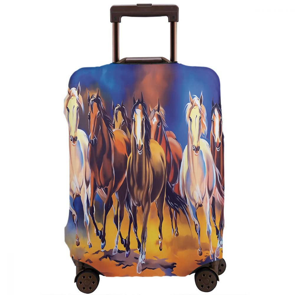 **Beabes Horse Luggage Cover - Desert Gallop Painting Suitcase Protector for 29-32 Inch Bags | Durable Travel Accessory for Vacation & Airports**