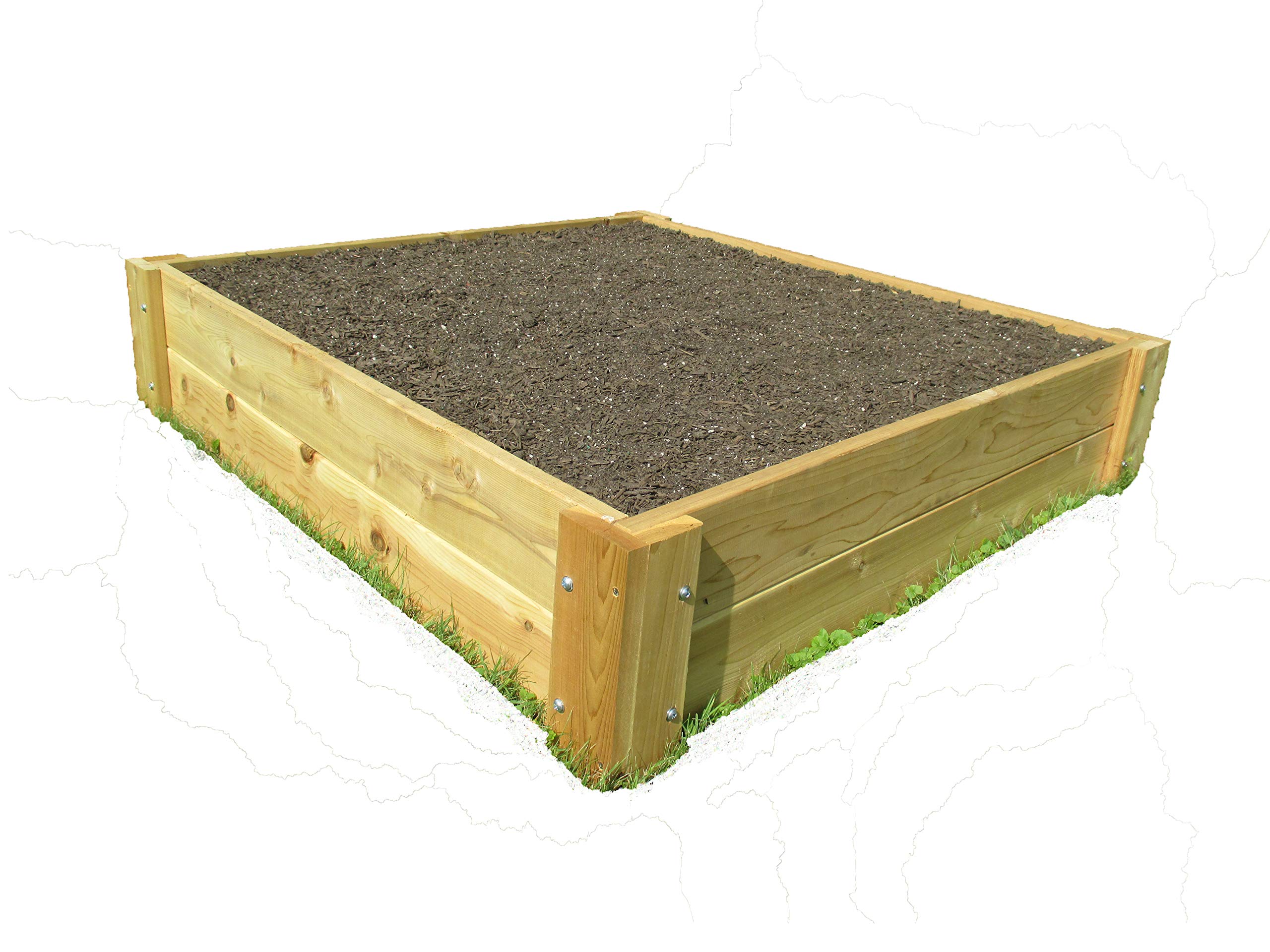 Premium Cedar Raised Garden Bed Kit - 1 Inch Thick Natural Wood (4x4x11 Inches) for Outdoor Gardening, Vegetables, Flowers & Landscaping - Durable & Eco-Friendly Backyard Planter Box