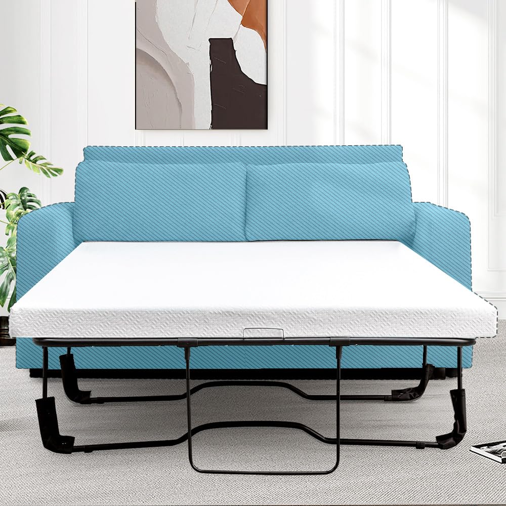 4 Inch Gel Memory Foam Sofa Bed Mattress - Full Size for Pull Out Couch & Sleeper Sofa - CertiPUR-US Certified, Made in USA - Perfect for Guest Beds, Daytime Napping & Small Space Living (Sofa Not Included)