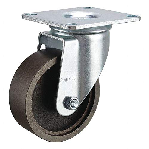 3 Inch Heavy Duty Cast Iron Swivel Plate Caster - 450 lb Capacity - Ideal for Industrial Equipment, Workbenches, and Moving Heavy Loads