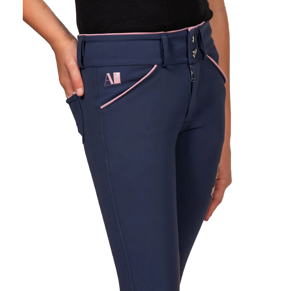 AP Hassinger Junior Savannah Knee Patch Breech - Comfortable Equestrian Riding Pants for Kids - Perfect for Horseback Riding Lessons and Show Competitions