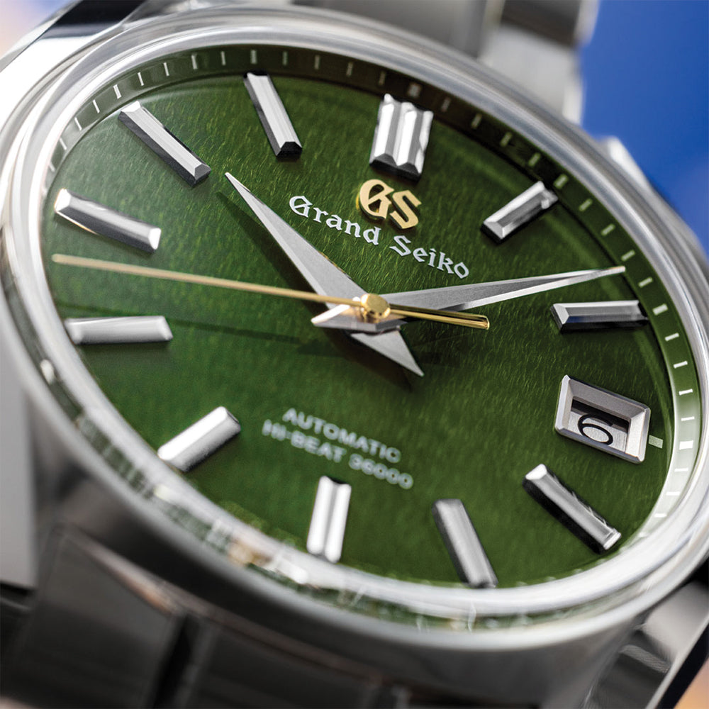 Seiko SBGH351 Rikka Heritage Hi-Beat 36000 40mm Automatic Green Dial Men's Watch with Stainless Steel Bracelet - Perfect for Dress, Business, and Special Occasions