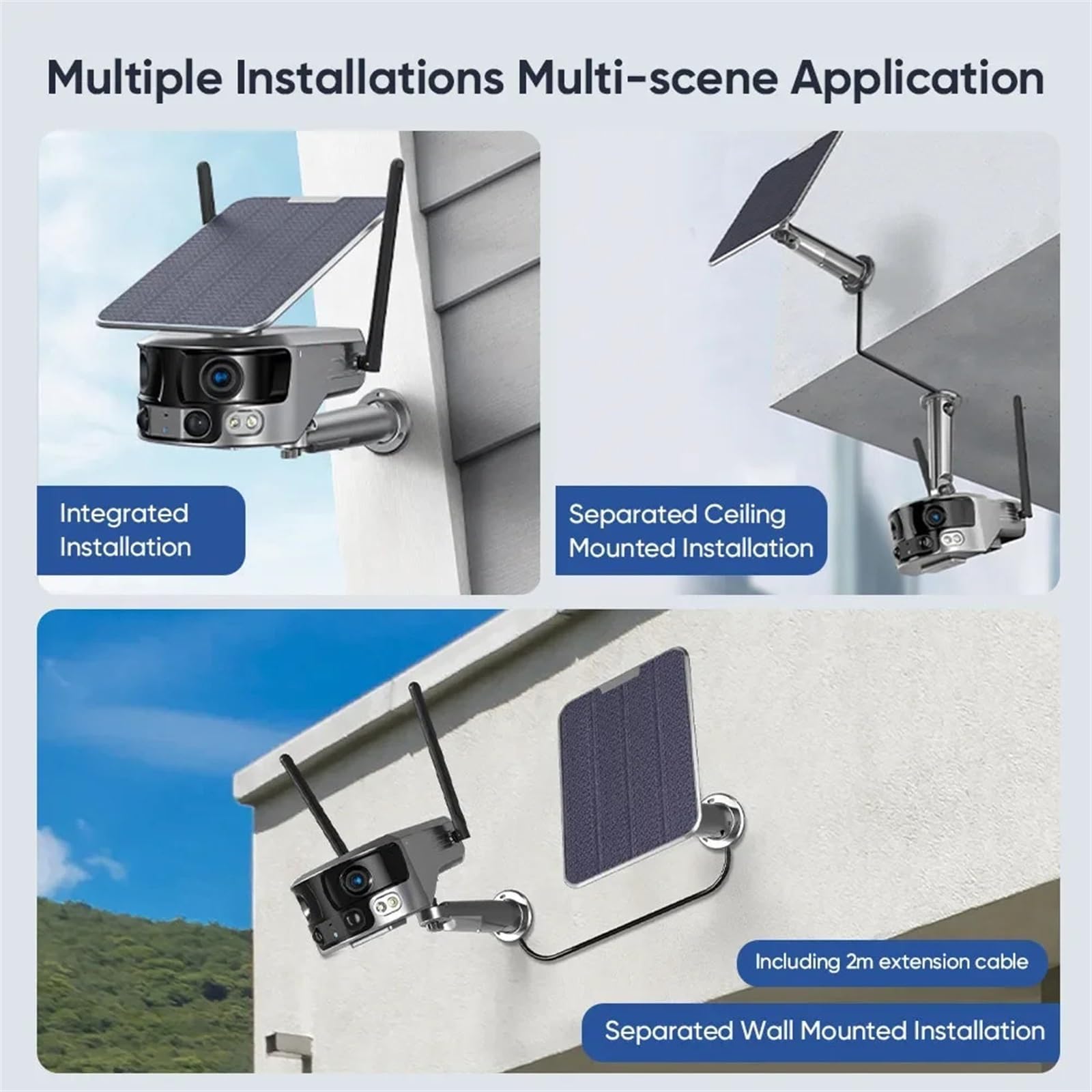 4K 8MP Wireless Outdoor Security Camera with Dual Lens, 4G Solar Power, 180° Ultra Wide View, PIR Human Detection & 4X Zoom - Ideal for Home Security, Night Vision Monitoring (4G No Card Required) - Perfect for Backyard, Garage & Driveway Surveillance