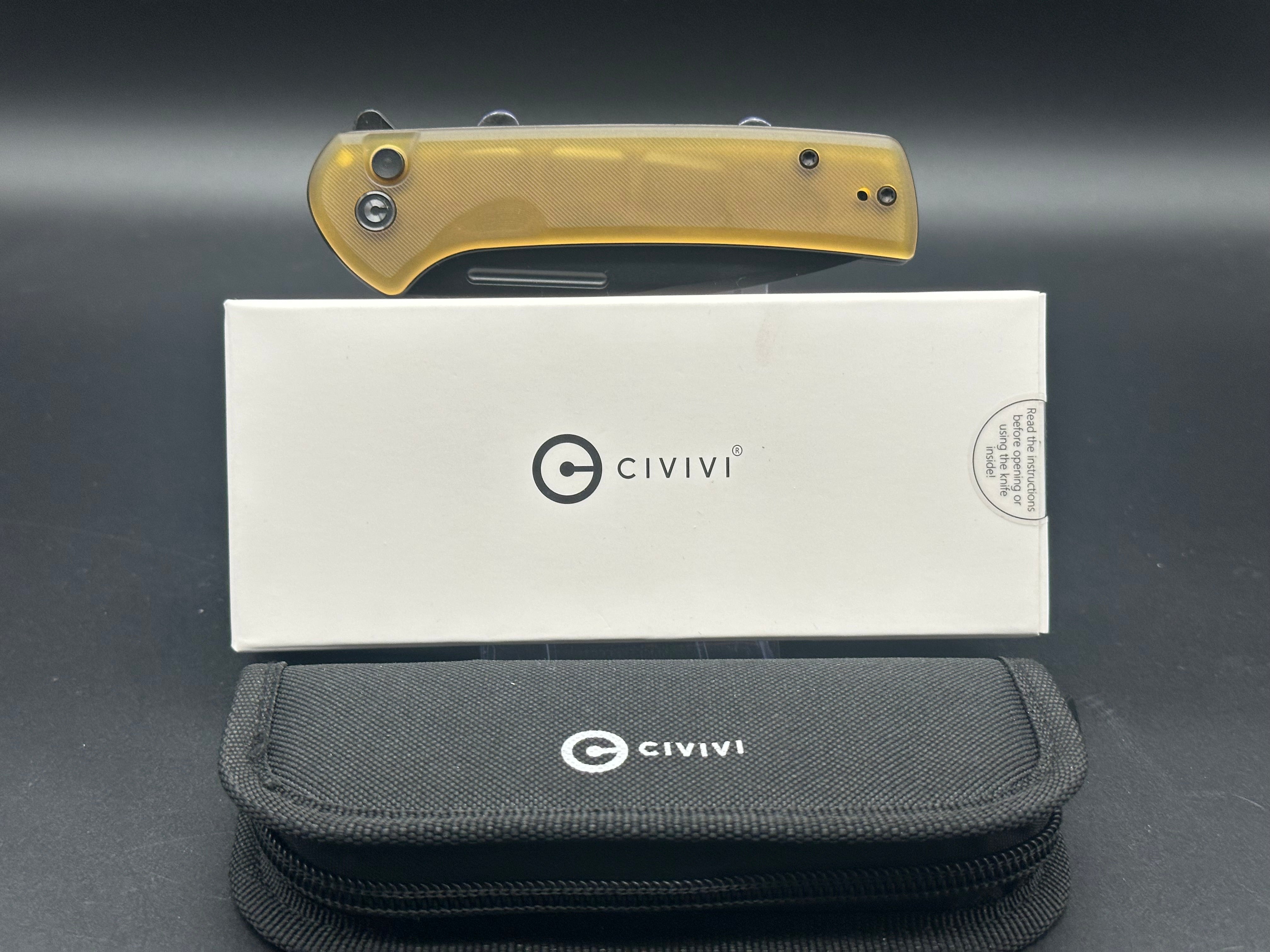 CIVIVI CONSPIRATOR Folding Knife - Bead Blast Nitro-V Steel Blade, Ultem Handle, Drop Point Plain Edge, Black Finish (Model C21006-6) - Perfect for EDC, Outdoor Adventures, and Tactical Use