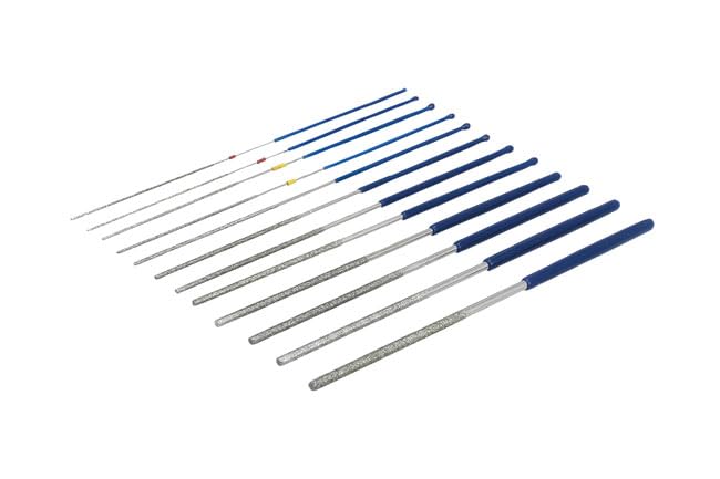 12-Piece Laser 8645 Micro Round Diamond Coated File Set for Jewelry Making, Nail Art, and Precision Metalworking – Professional Grade Tools for Craftsmen and DIY Enthusiasts
