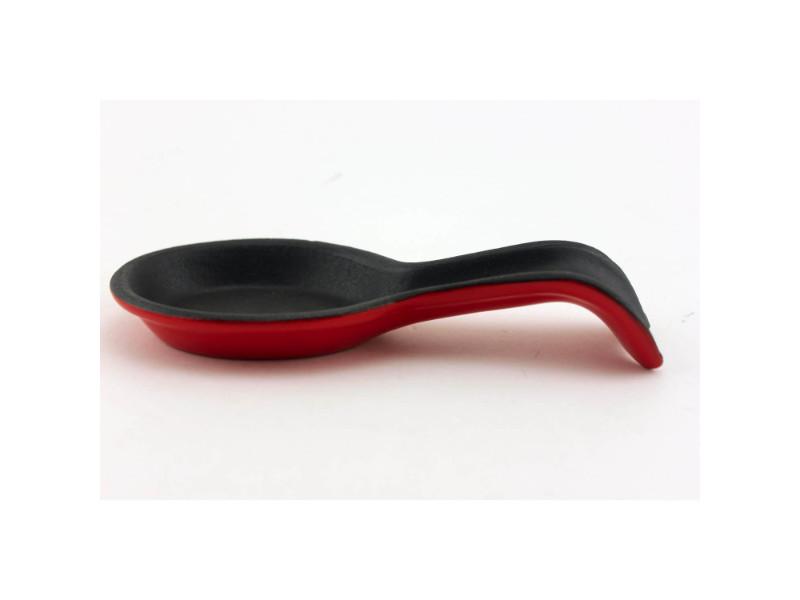 BergHOFF Neo Cast Iron Spoon Rest - 7.5 Inch Heat-Resistant Kitchen Utensil Holder - Red - Perfect for Stovetop Cooking & Serving Dishes