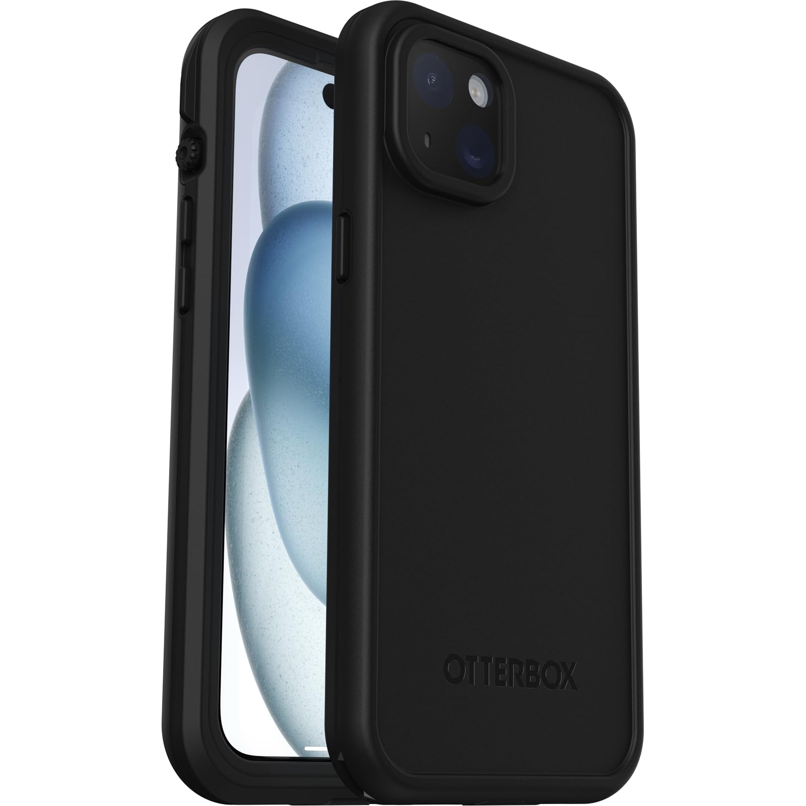 OtterBox iPhone 15 Plus & iPhone 14 Plus FRĒ Series Waterproof Case with MagSafe - Black | Shockproof, Slim Design, 60% Recycled Materials | Perfect for Outdoor Adventures, Swimming & Daily Protection